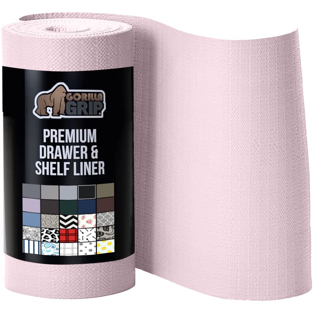 Gorilla Grip Non-Slip Drawer & Shelf Liner - Waterproof, Non-Adhesive Kitchen Cabinet Liner - Easy to Clean & Cut Smooth Surface for Cabinets, Pantry, Shelves (24