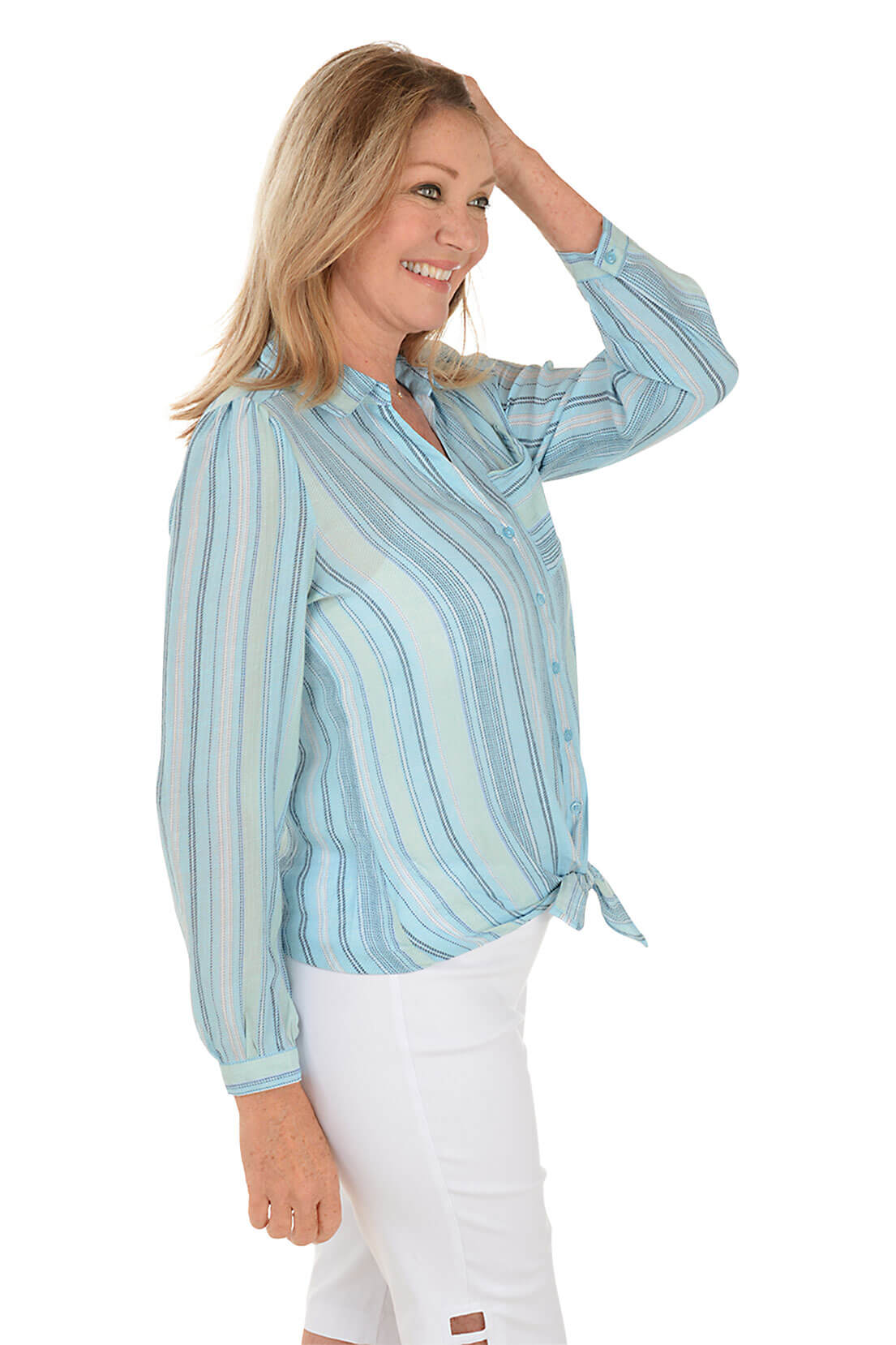 Stylish Dotted Stripe Long Sleeve Casual Shirt for Men & Women | Comfortable Office Wear & Weekend Outfits