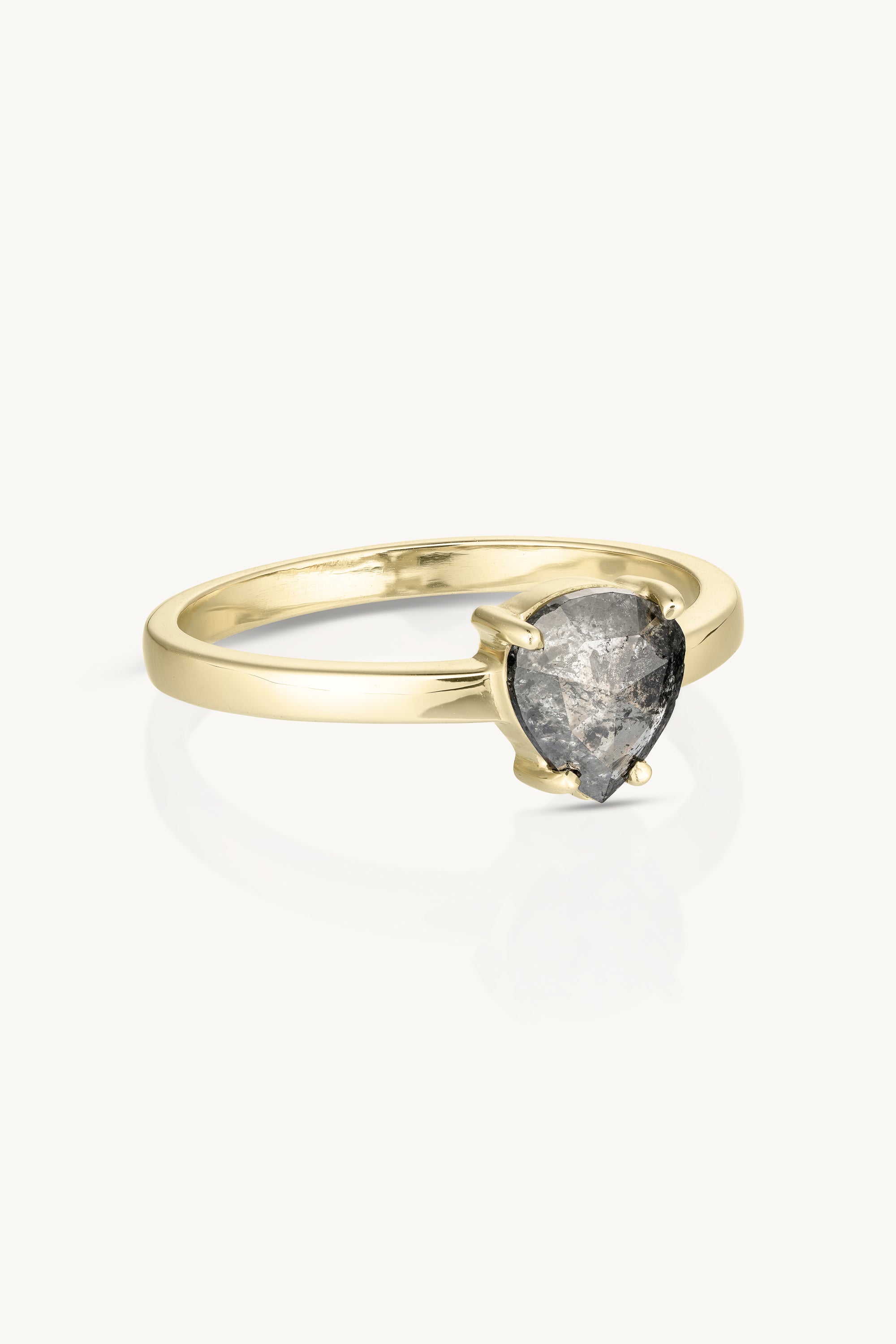 1.1ct Grey Diamond 14K Yellow Gold Engagement Ring for Women - Perfect for Proposals, Anniversaries & Special Occasions