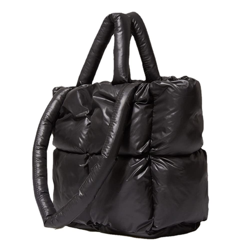 YUHOCB Women's Winter Puffer Tote Shoulder Bag - Large Down Padded Handbag for Travel, Office & Shopping - Perfect Medical Bag for Nurses & Commuters