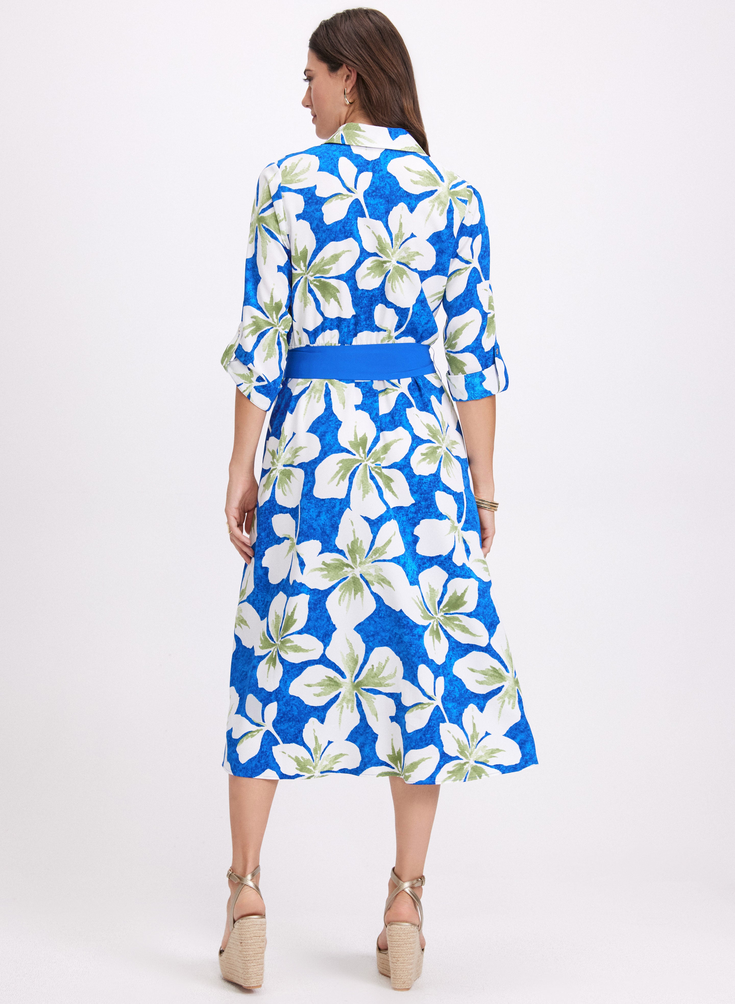 Floral Print Shirt Dress for Women - Summer Boho Maxi Dress with Pockets - Perfect for Beach, Vacation & Casual Outings