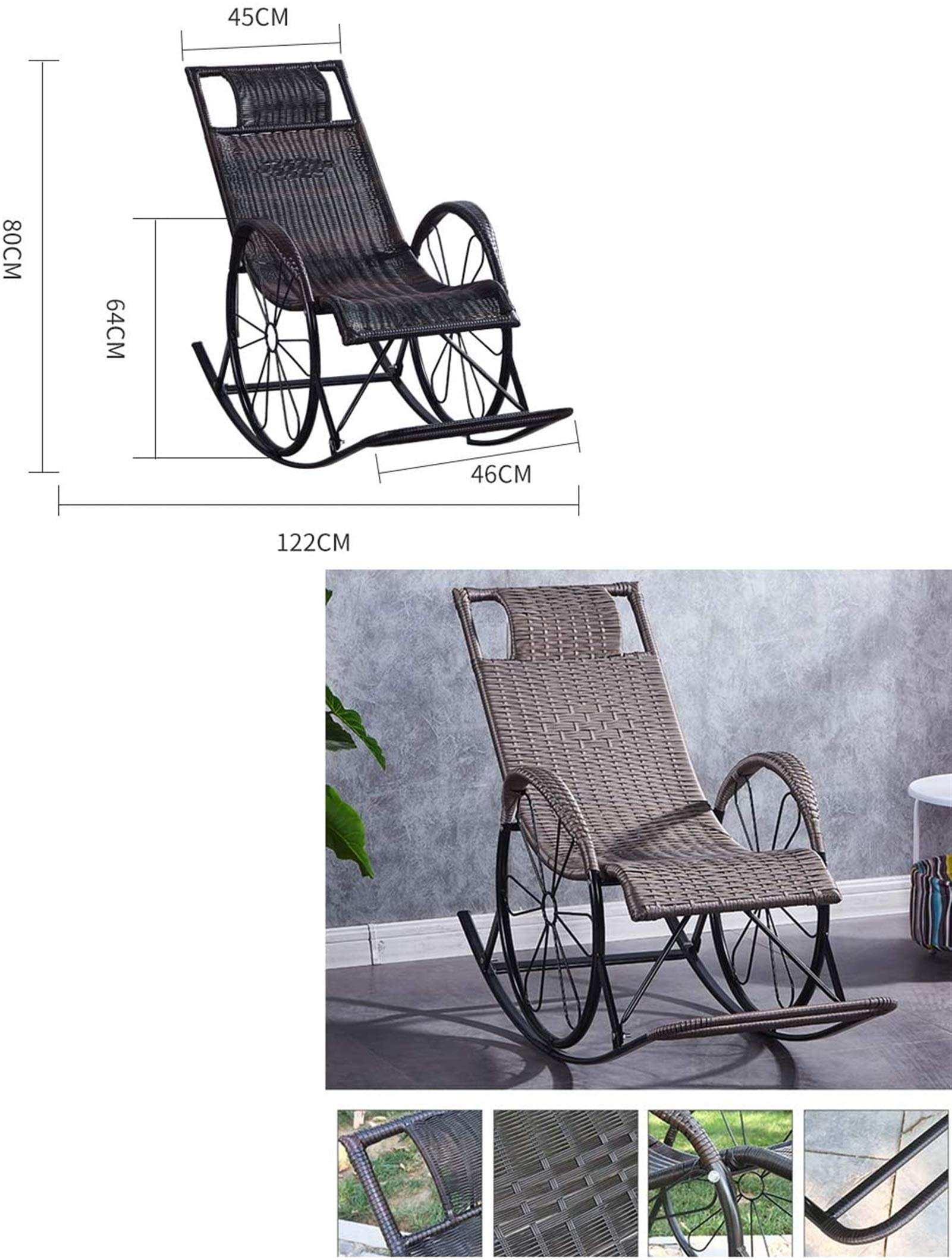 Lightweight Rocking Sun Lounger Chair with Footrest & Headrest - Portable Reclining Outdoor Chair for Garden, Patio, Lawn, Deck & Beach - Perfect for Sunbathing, Relaxing & Poolside Lounging