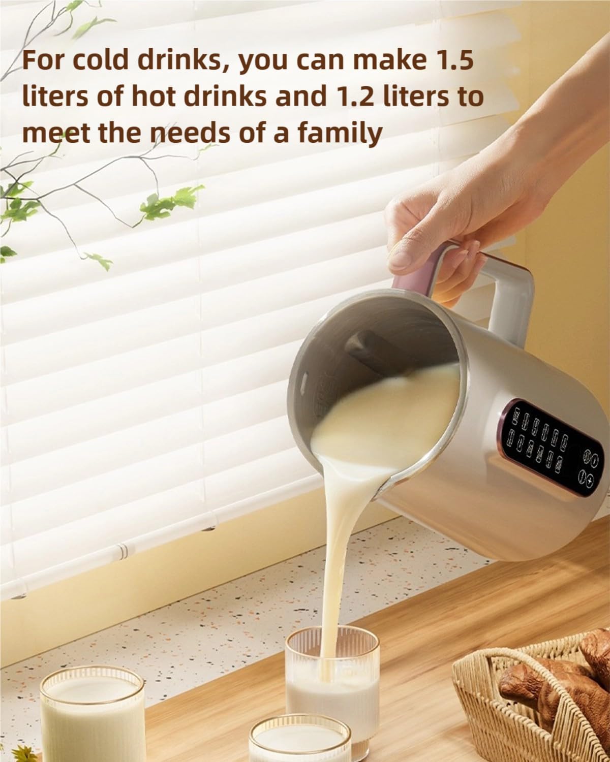 **Mylk Nut Milk Maker Machine - 8-in-1 Automatic Almond Milk Maker & Blender with 12h Delay Start, Keep Warm & Auto Clean (Green) - Perfect for Vegan, Dairy-Free, and Healthy Homemade Nut Milk**