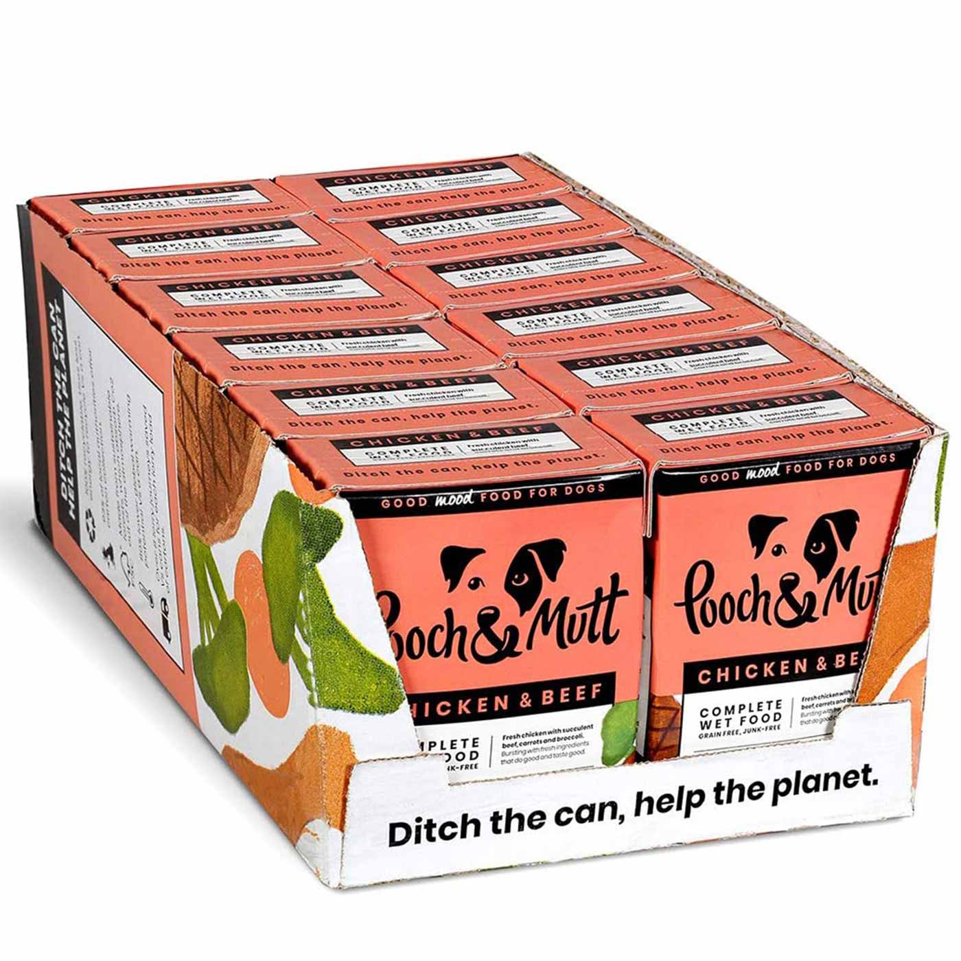 Pooch & Mutt Natural Grain-Free Chicken & Beef Dry Dog Food - 12 Pack Case | High Protein Adult Dog Kibble for Sensitive Stomachs | Perfect for Home Feeding & Travel