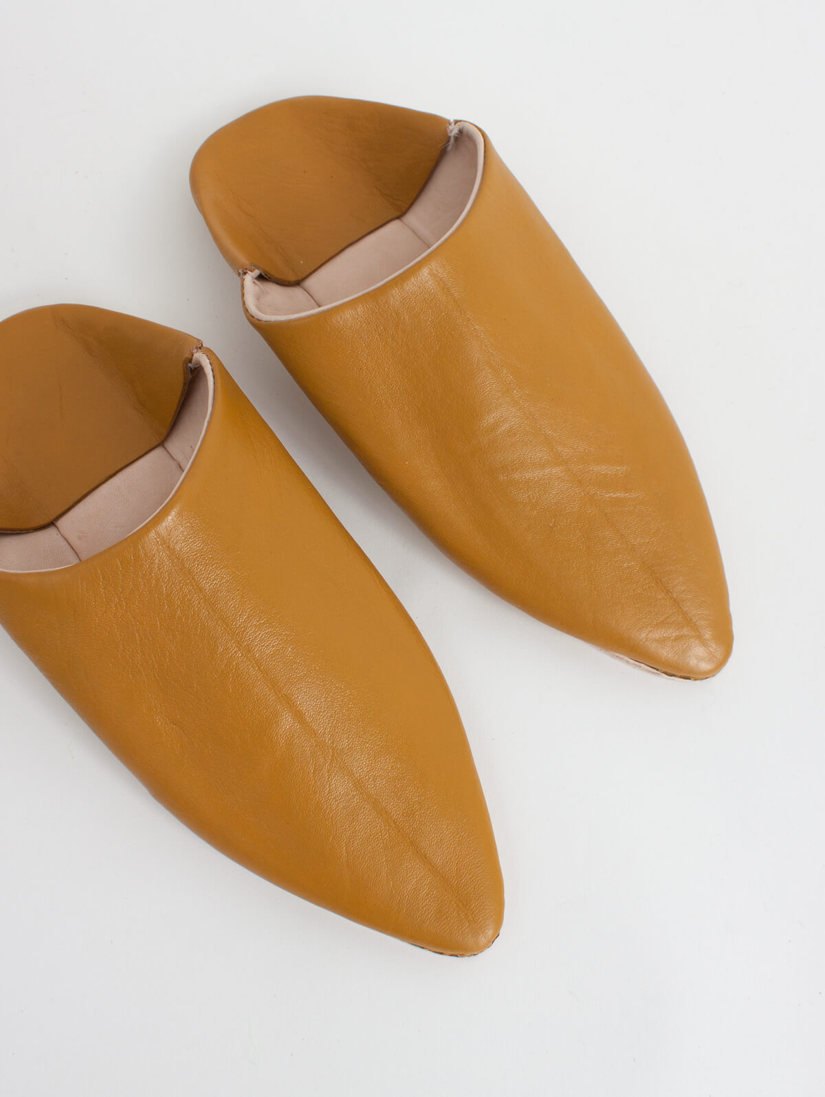 Authentic Moroccan Classic Pointed Babouche Slippers in Mustard Yellow | Comfortable Leather House Shoes for Men & Women | Perfect for Home, Lounge, and Cultural Fashion