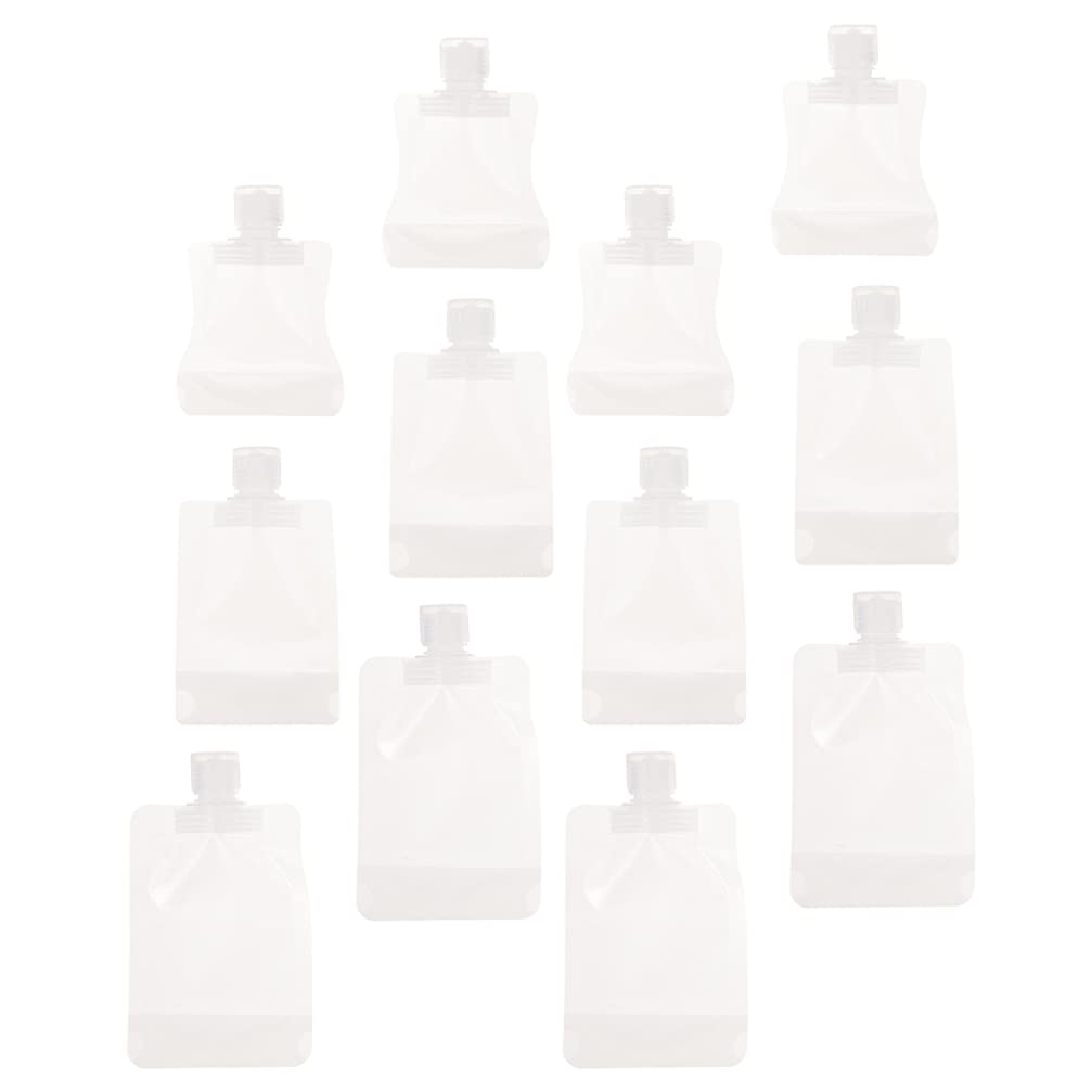 12pcs Clear Travel Toiletry Bag for Lotion, Cosmetic & Shampoo - Leakproof Makeup Organizer for Airplane, Gym & Vacation - Portable Shower Gel & Face Cream Storage Bags (Clamshell Design)