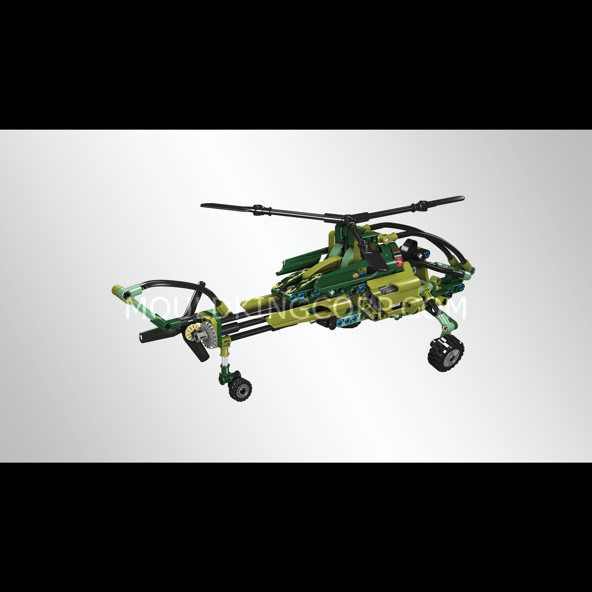 Mould King 24052 Exploration Helicopter Building Blocks Set - 284 PCS STEM Toy for Kids & Adults | Creative DIY Model Kit for Aviation Enthusiasts & Collectors | Perfect for Birthday Gifts, Classroom Activities & Home Decoration