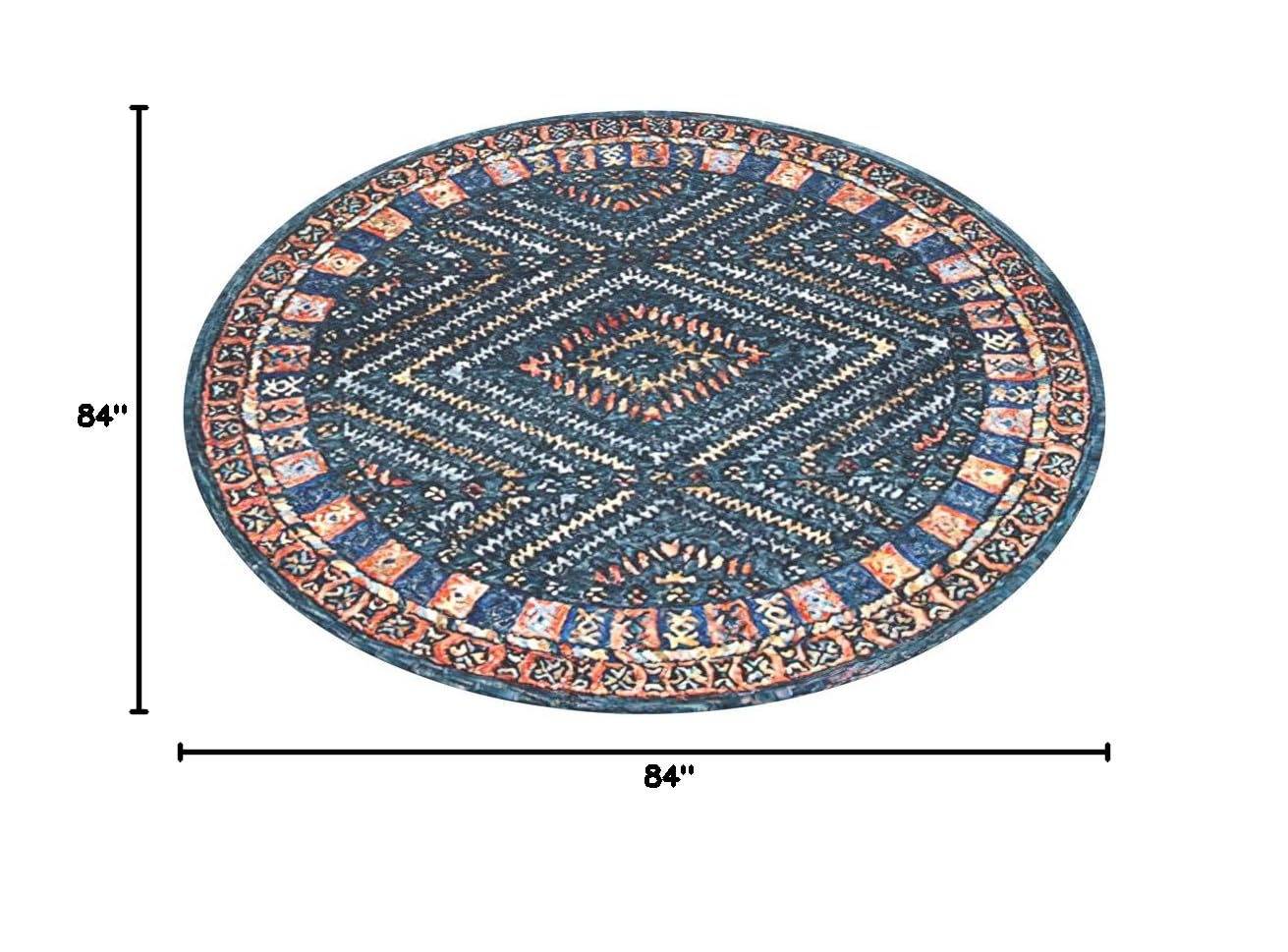 SAFAVIEH Aspen Collection 7' Round Rust/Green APN815P Handmade Boho Wool Area Rug - Perfect for Living Room, Bedroom & Boho Chic Home Decor