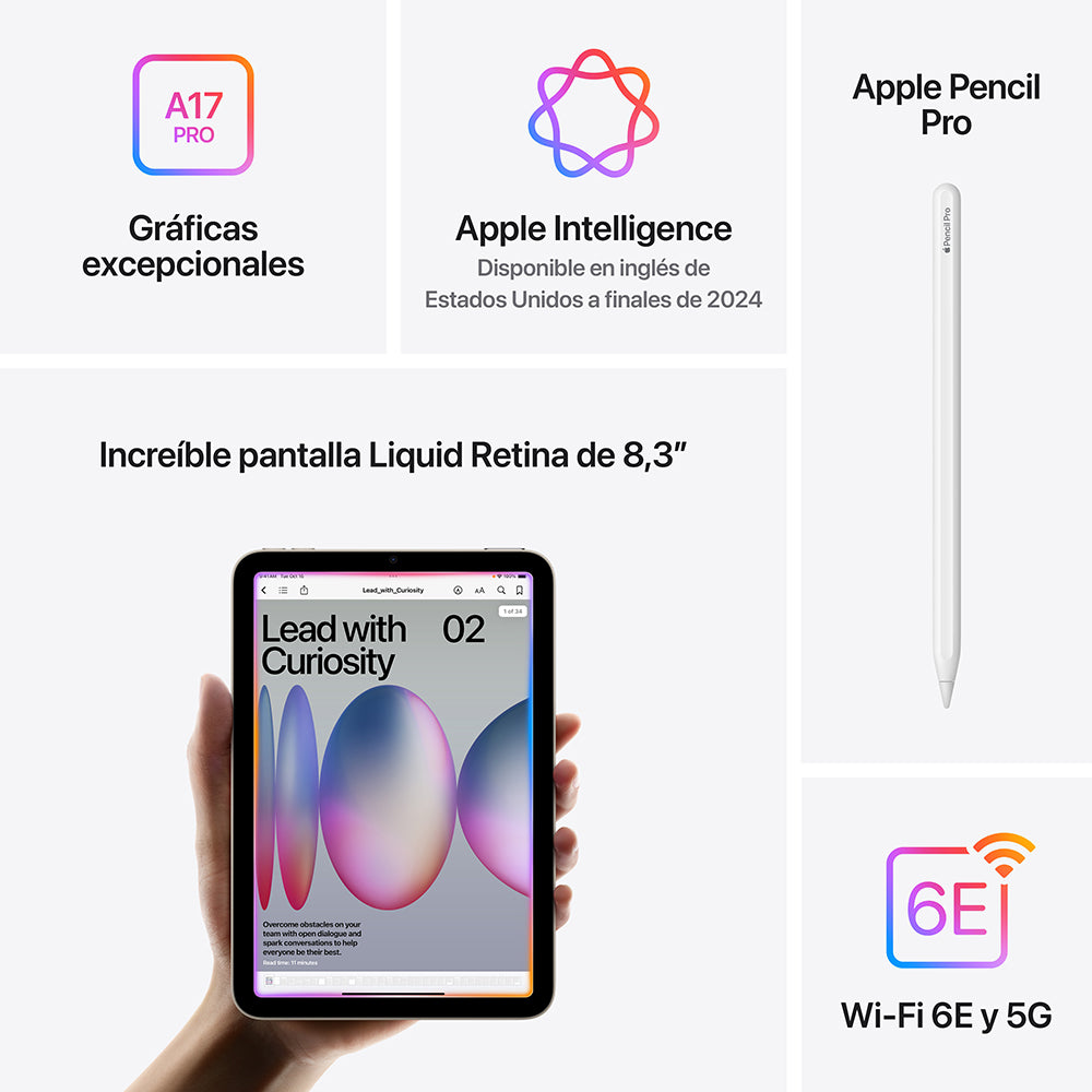 Apple iPad mini 6 Wi-Fi + Cellular 512GB - Space Gray (A17 Pro Chip) | Portable Tablet for Work, Travel & Entertainment