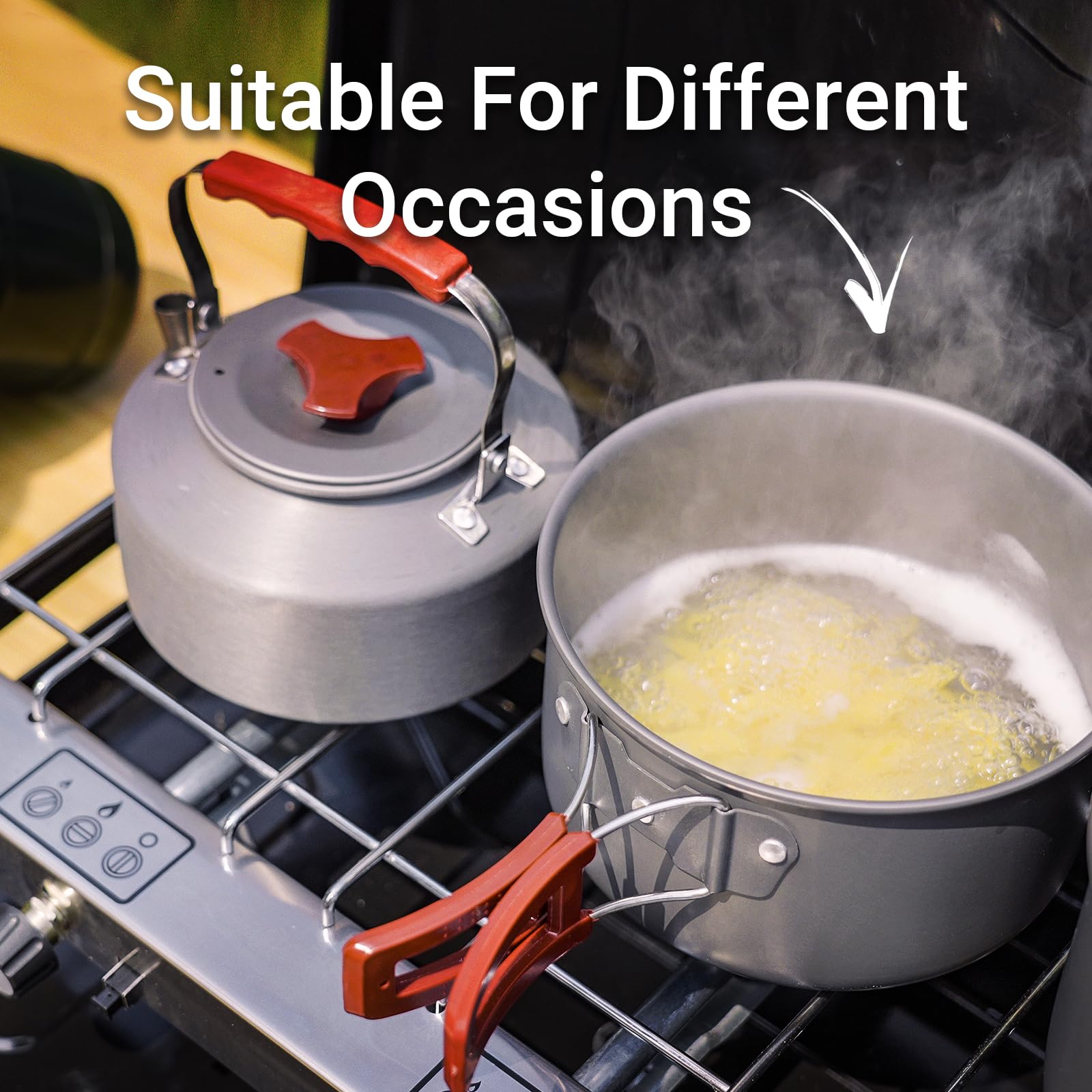 3-Burner Propane Camping Stove 19800 BTUs - Portable Outdoor Cooking Stove with 3 Adjustable Burners & Built-in Handle - Perfect for Car Camping, Backyard BBQs, Picnics & Tailgating - Ideal for Family Gatherings & Outdoor Adventures