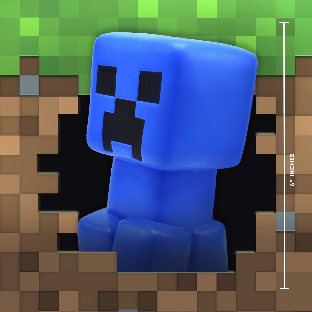 Minecraft Blue Super Charged Creeper Mega SquishMe - Soft Stress Relief Toy for Kids & Adults | Perfect for Party Favors, Classroom Rewards, Fidget Toys & Treasure Boxes | Cute Squishy Animal Figure for Minecraft Fans | Great for Anxiety Relief, Office Desk Decor & Gaming Collectibles