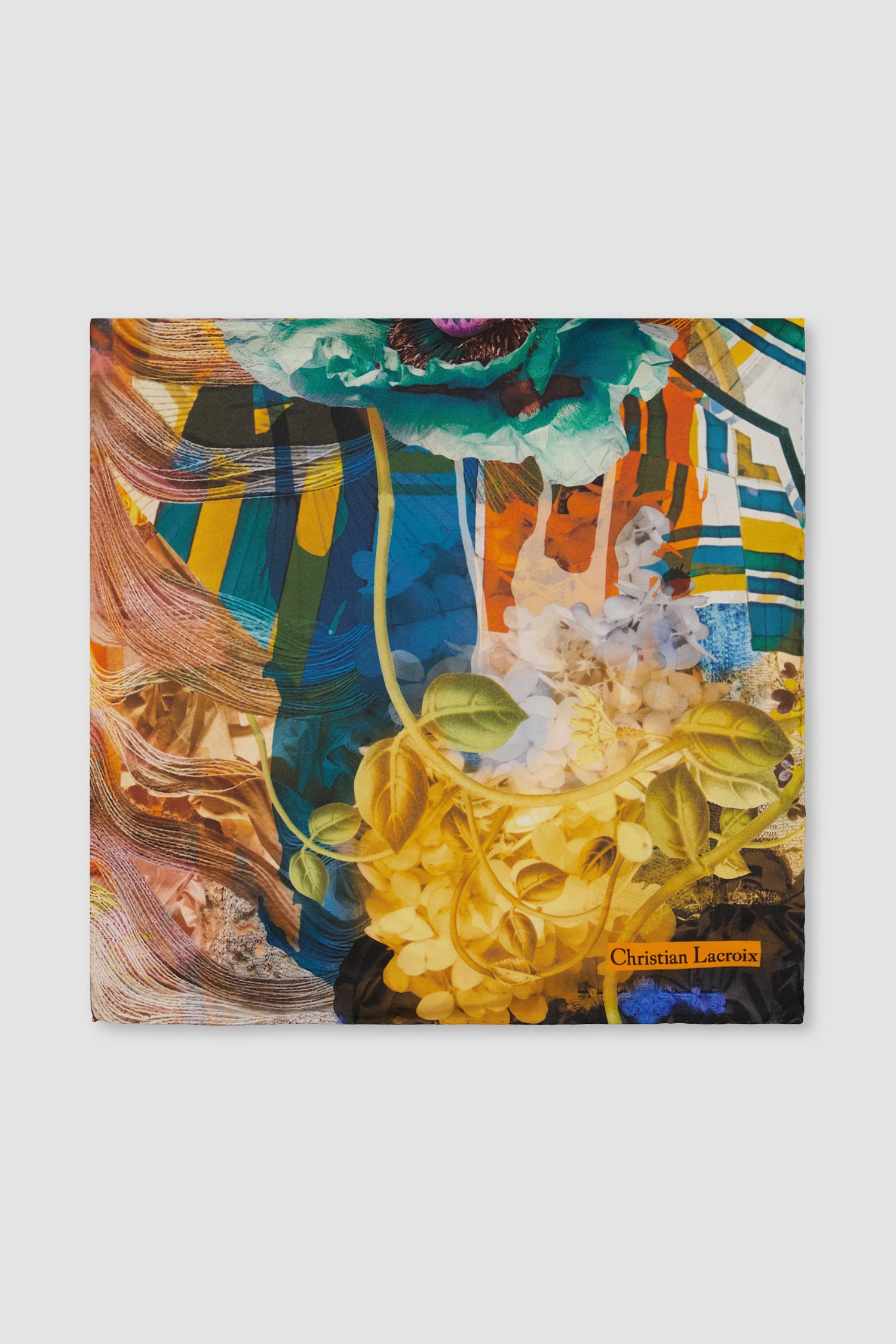 Christian Lacroix Fleur de Soie Silk Scarf - Luxury Floral Print Fashion Accessory for Women | Perfect for Parties, Weddings & Special Occasions