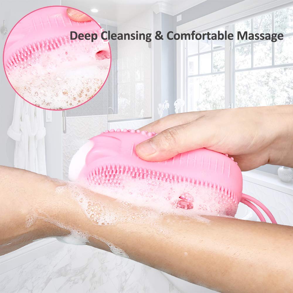 WIDERZONE Silicone Bubble Bath Brush - Quick Foaming Shower Brush with Soft Massage Bristles for Exfoliating & Cleansing Skin | Perfect for Spa, Bathroom & Relaxing Self-Care Routines