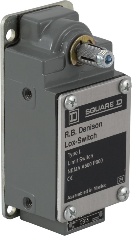 NEMA L100WS2M1 Mill Limit Switch - Snap Contacts, Spring Return, No Lever, 1 NC + 1 NO, CCW Actuation, 1/2