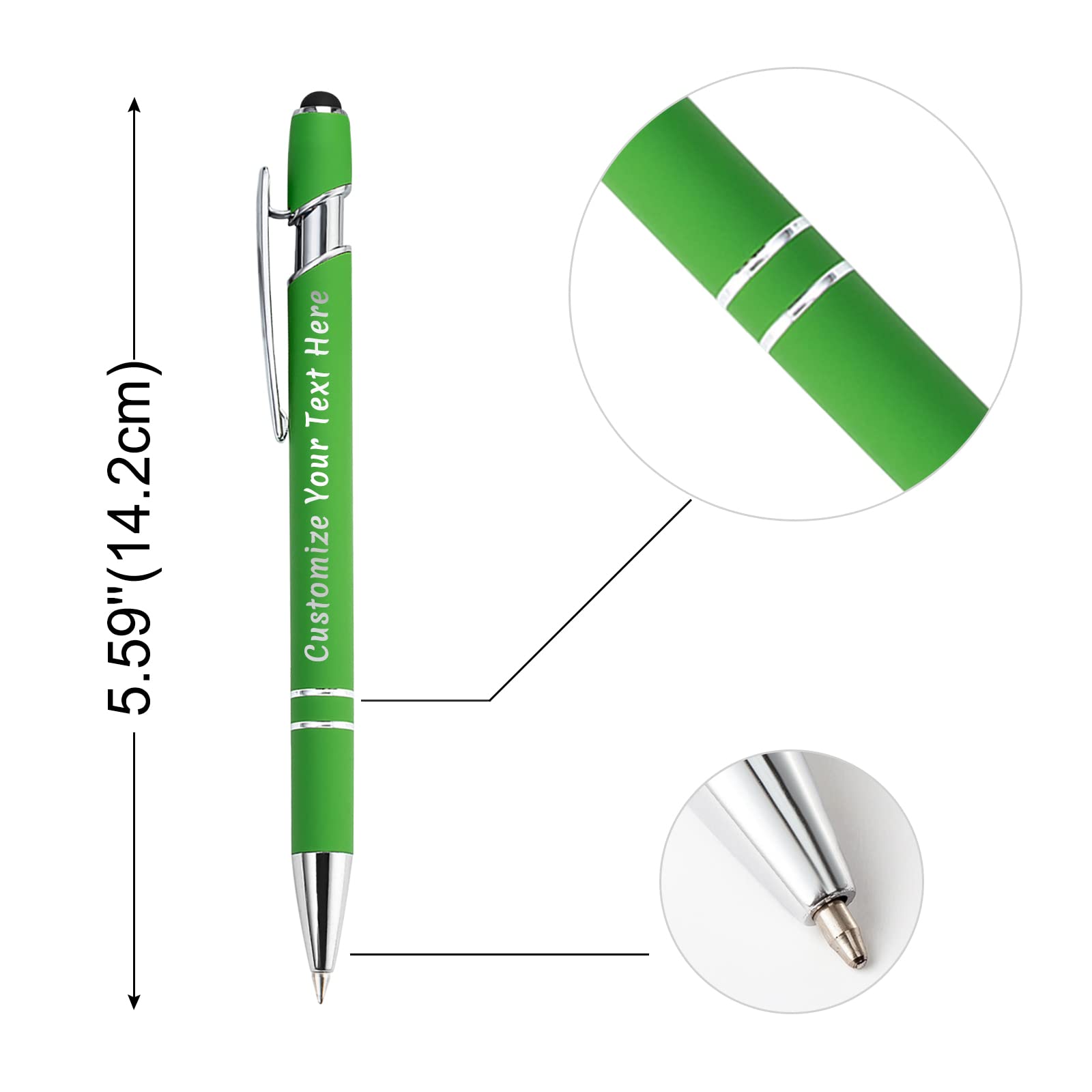 504 Pcs Personalized Pens with Free Name Engraving - Custom Metal Ballpoint Pens for Men & Women - Business, Office, Gifts - Engraved Name, Message, Logo - Black Ink Click Action - Ideal for Corporate Events, Promotions & Branding