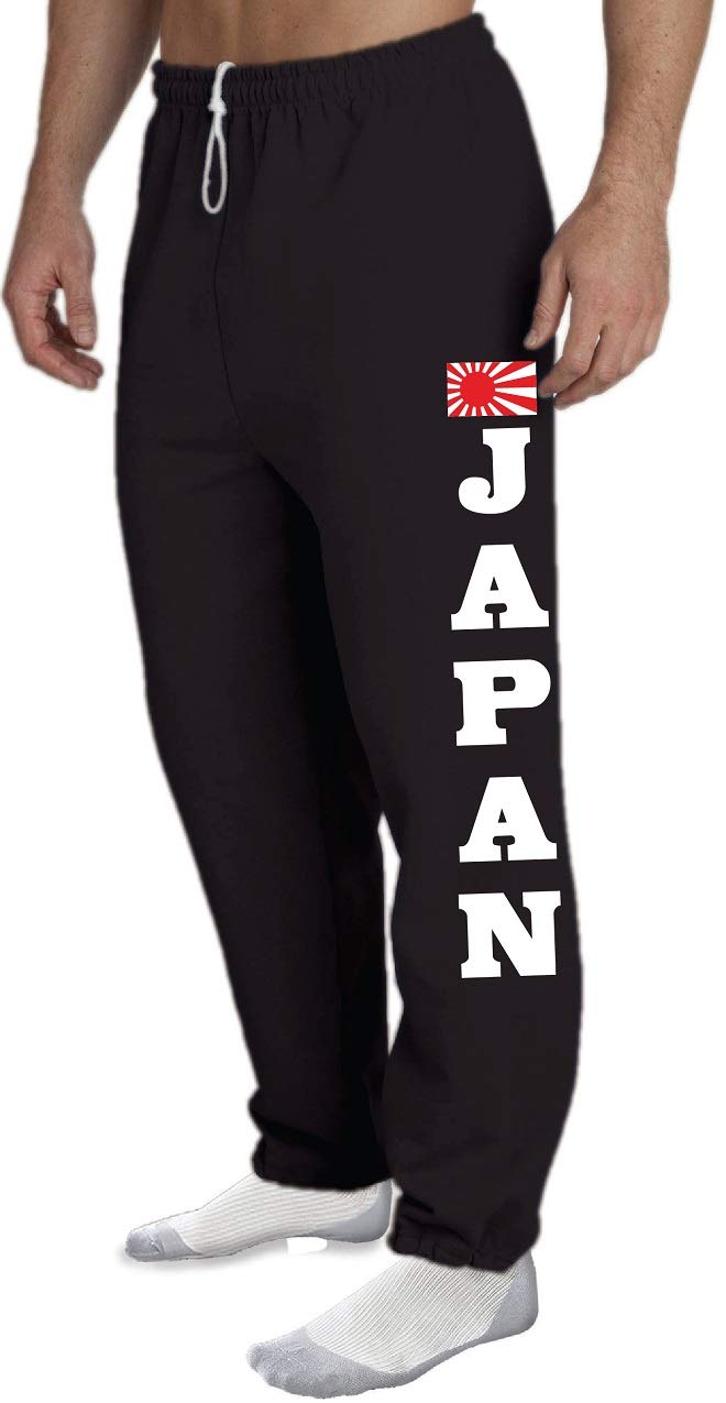 STUFF WITH ATTITUDE Japan Open Bottom Black Sweatpants for Men - Comfortable Lounge Pants for Home, Gym & Casual Wear