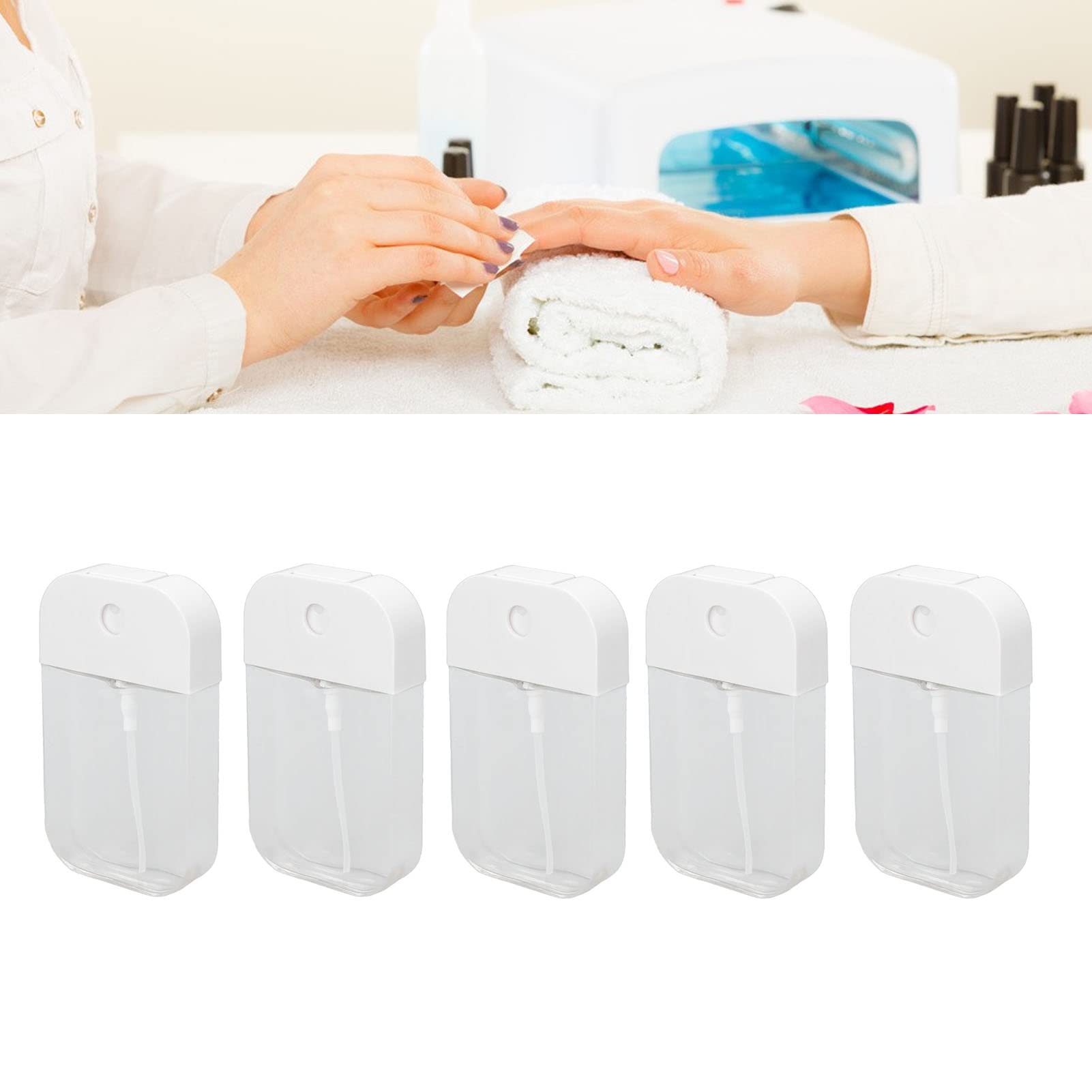 5pcs 1.7oz/50ml Clear Refillable Travel Bottles - Portable Nail Polish Remover & Makeup Holder Containers for Salon, Home & On-the-Go Use