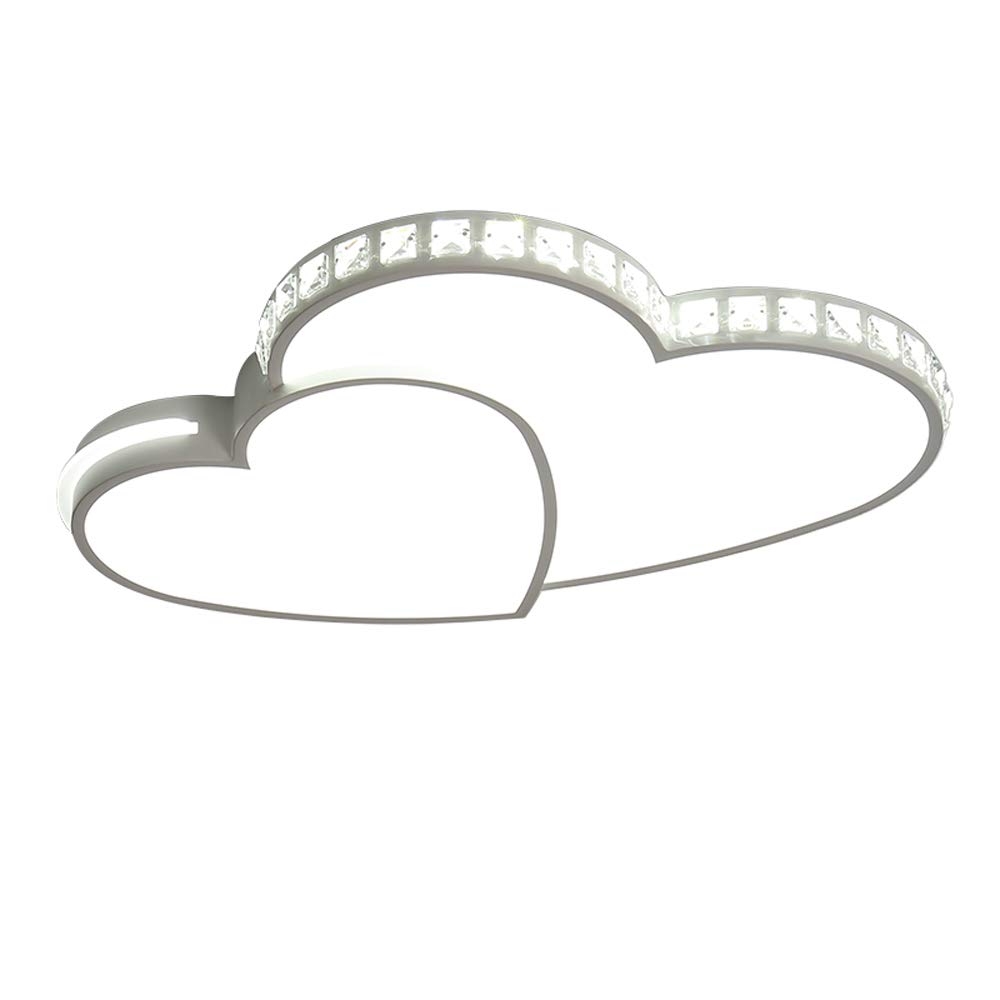 Heart-Shaped Crystal LED Chandelier - 24W 110V Modern Ceiling Light Fixture with Cool White Light for Living Room, Bedroom, Kids' Room - Perfect for Romantic Decor & Children's Spaces
