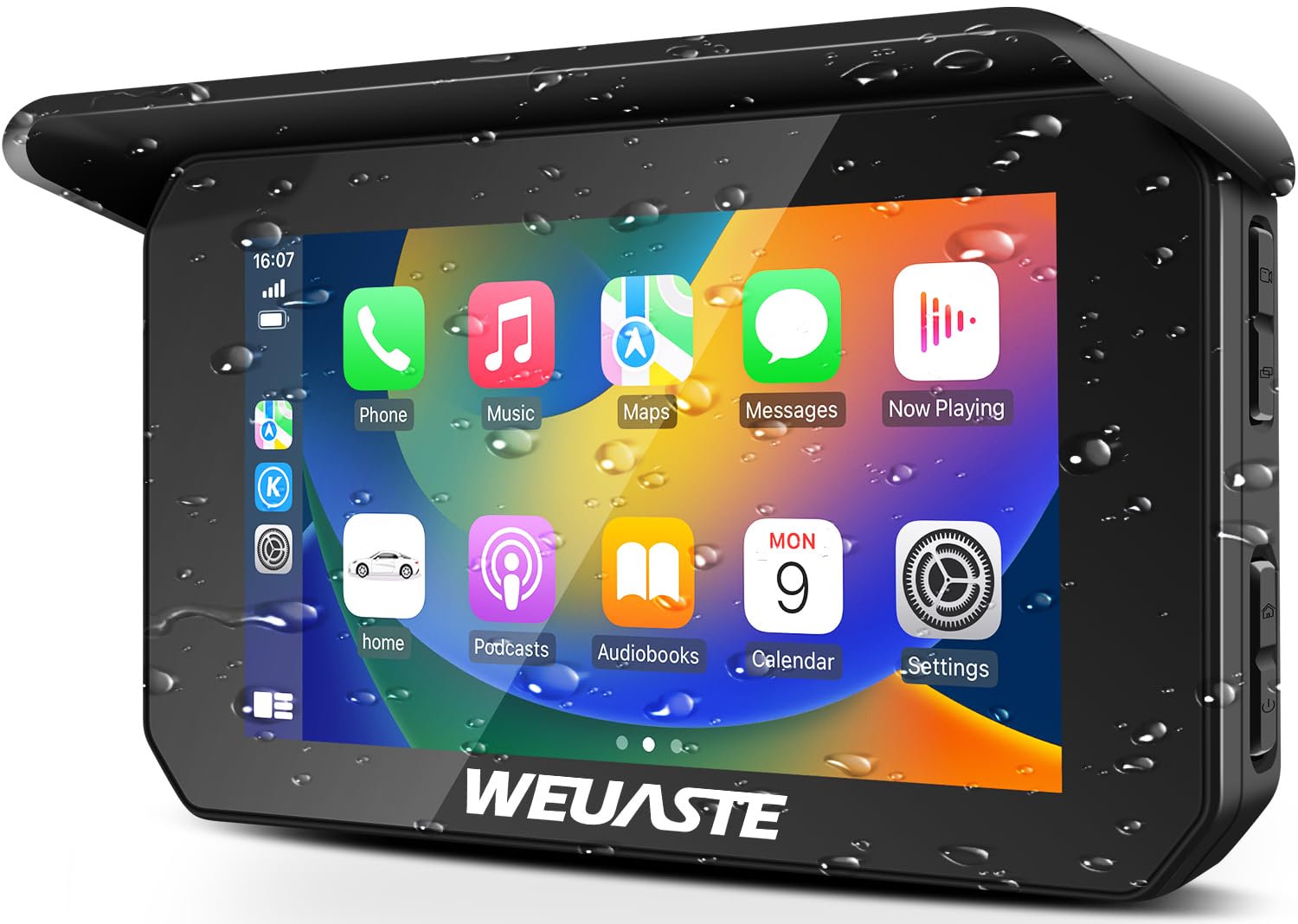 5 Inch Motorcycle GPS Navigation with Wireless CarPlay & Android Auto - Waterproof IPS Touchscreen, Bluetooth, Siri & Google Assistant Support - Perfect for Touring, Commuting & Adventure Riding