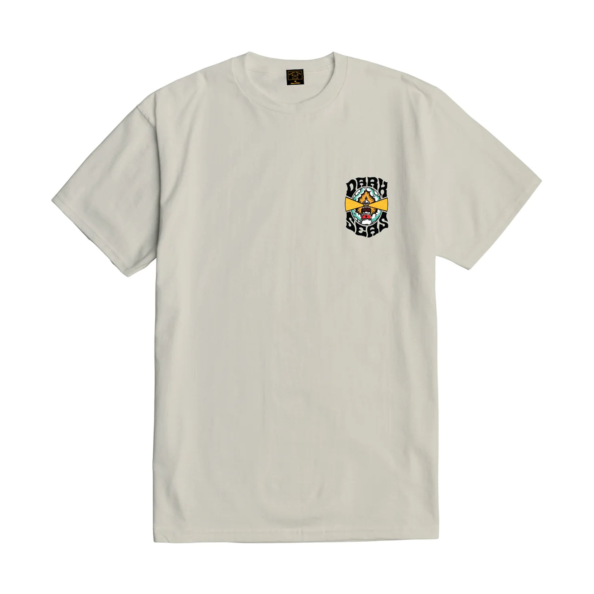 Dark Seas Guiding Light Men's Short Sleeve T-Shirt - Soft Cotton Crew Neck Tee in Cream - Perfect for Casual Wear, Beach Outings & Summer Style