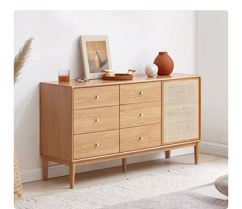 Solid Oak Wood Storage Cabinet with Doors - Organize Your Home, Office, or Closet - Perfect for Bedroom, Living Room & Entryway Storage