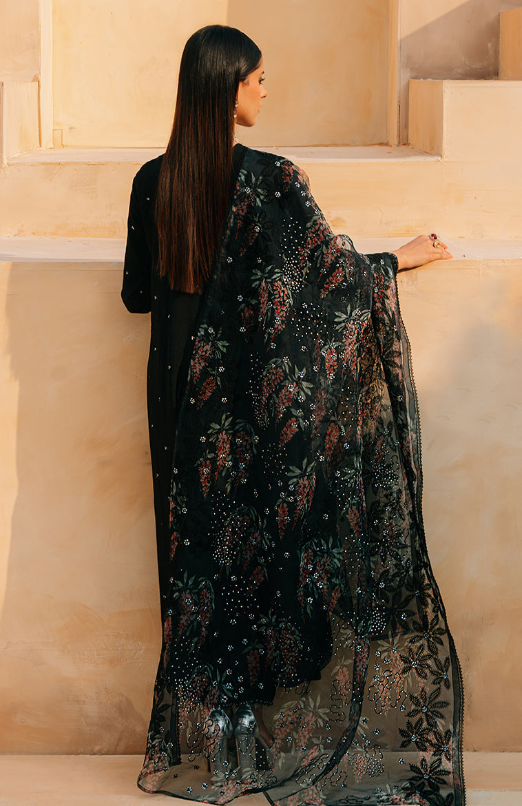 BLACK DAHLIA 2-Piece Outfit Set (Shirt & Dupatta) - Elegant Ethnic Wear for Women | Perfect for Weddings, Parties & Festive Occasions