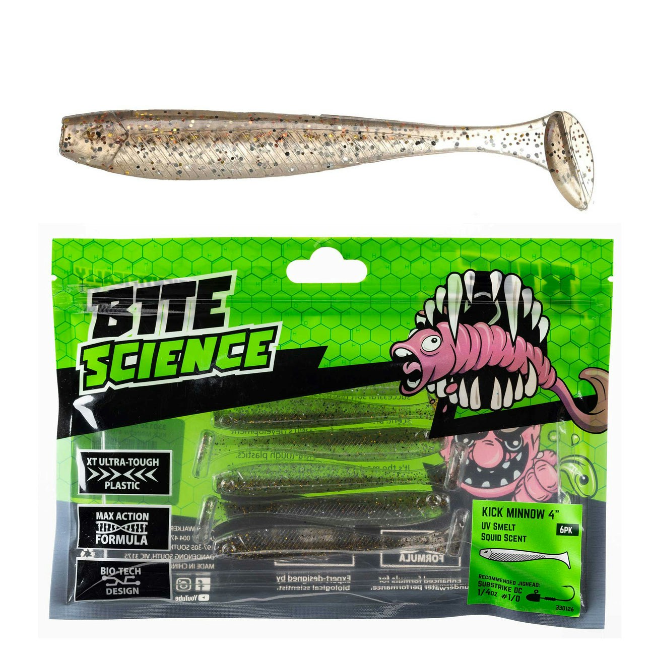 Bite Science Kick Minnow Fishing Lures - Premium Bass & Trout Bait for Freshwater & Saltwater Fishing | Perfect for Casting, Trolling & Ice Fishing