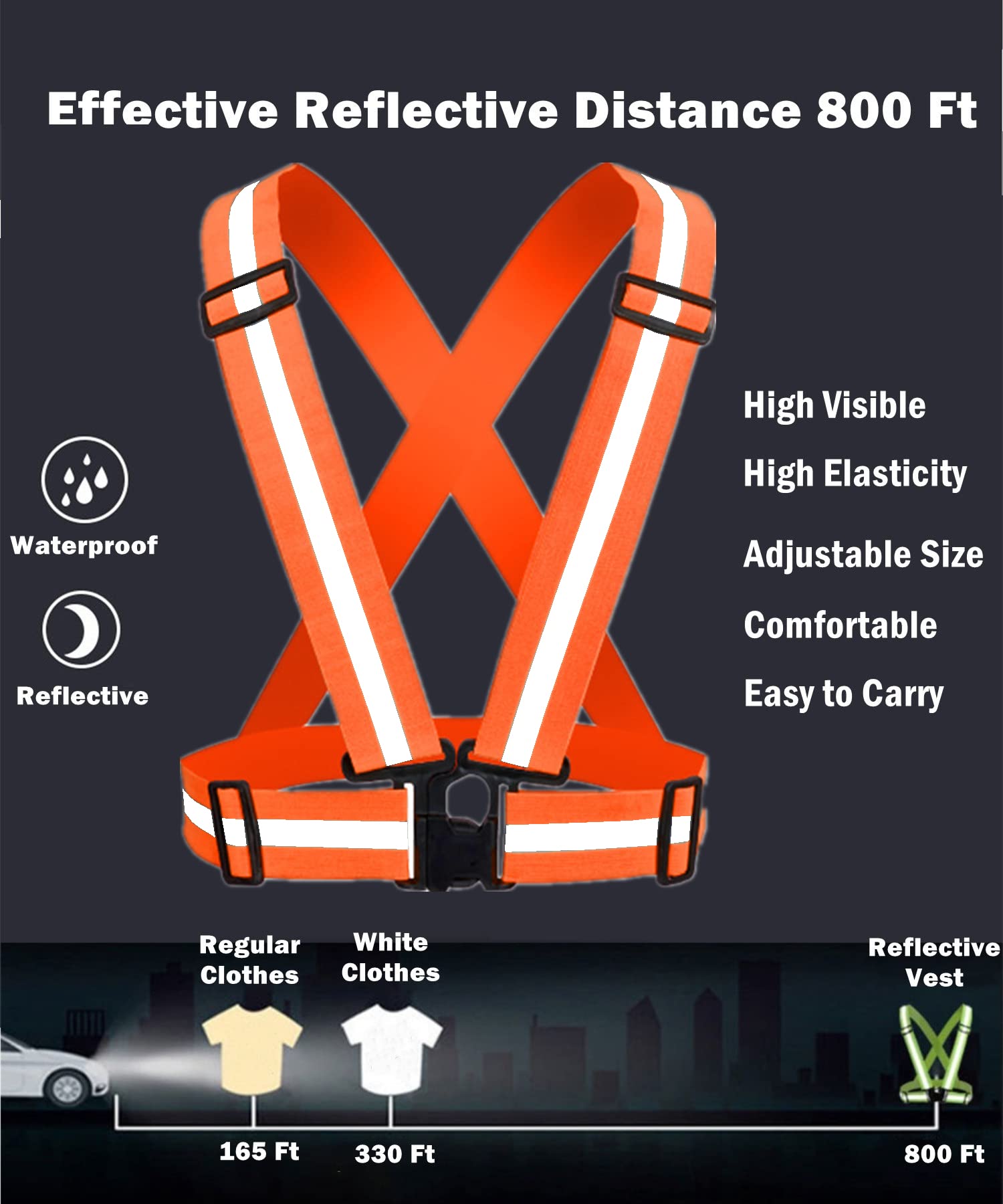 High Visibility Reflective Running Gear Set - 3-Piece Safety Vest, Armband & Belt for Night Cycling, Walking & Jogging - Reflective Safety Equipment for Men, Women & Kids - Perfect for Outdoor Activities, Nighttime Exercise & Road Safety