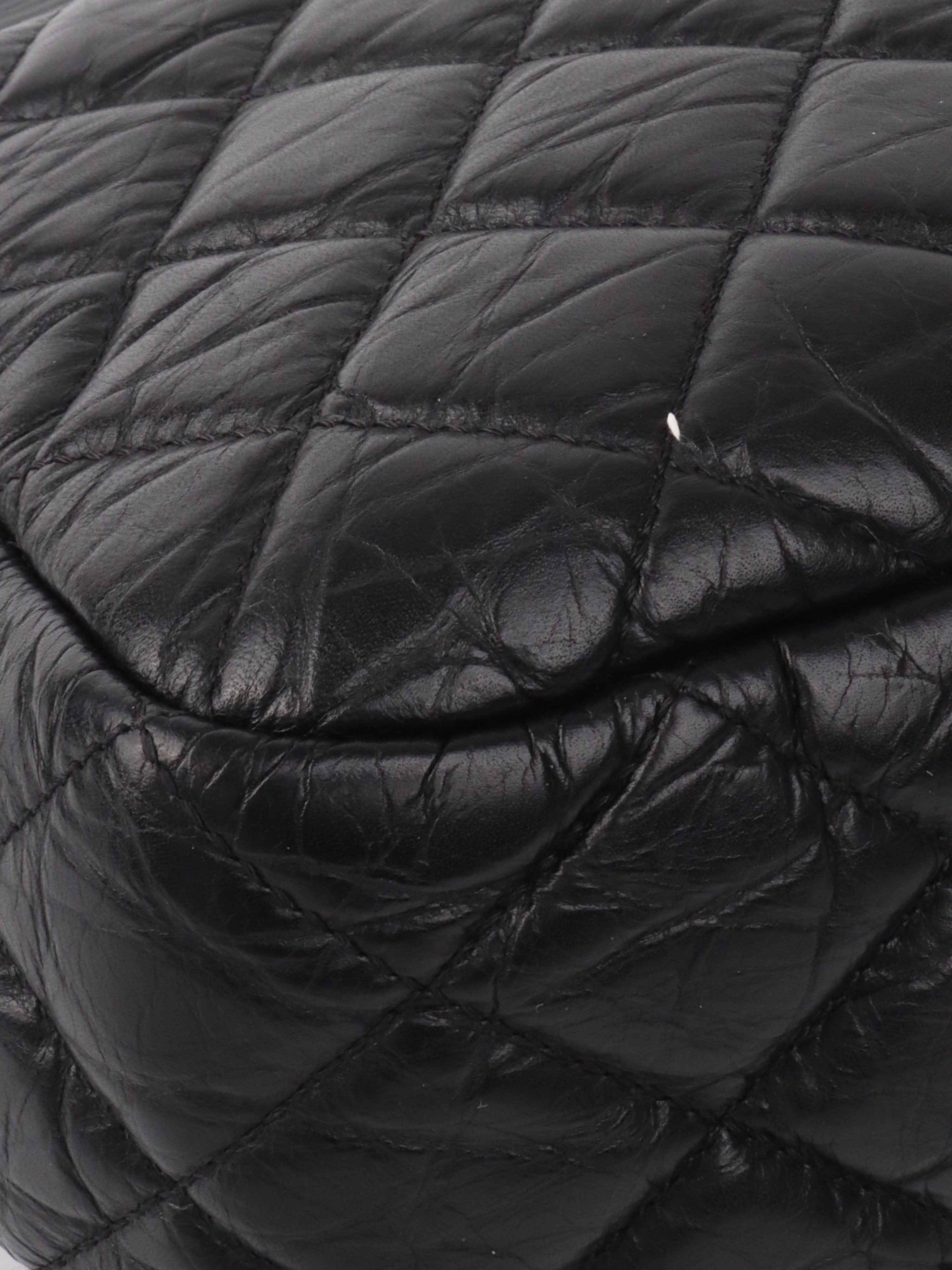 Chanel Black Wrinkled Quilted Leather Flap Bag Crossbody Purse for Women | Luxury Designer Handbag for Evening Parties, Date Nights & Special Occasions