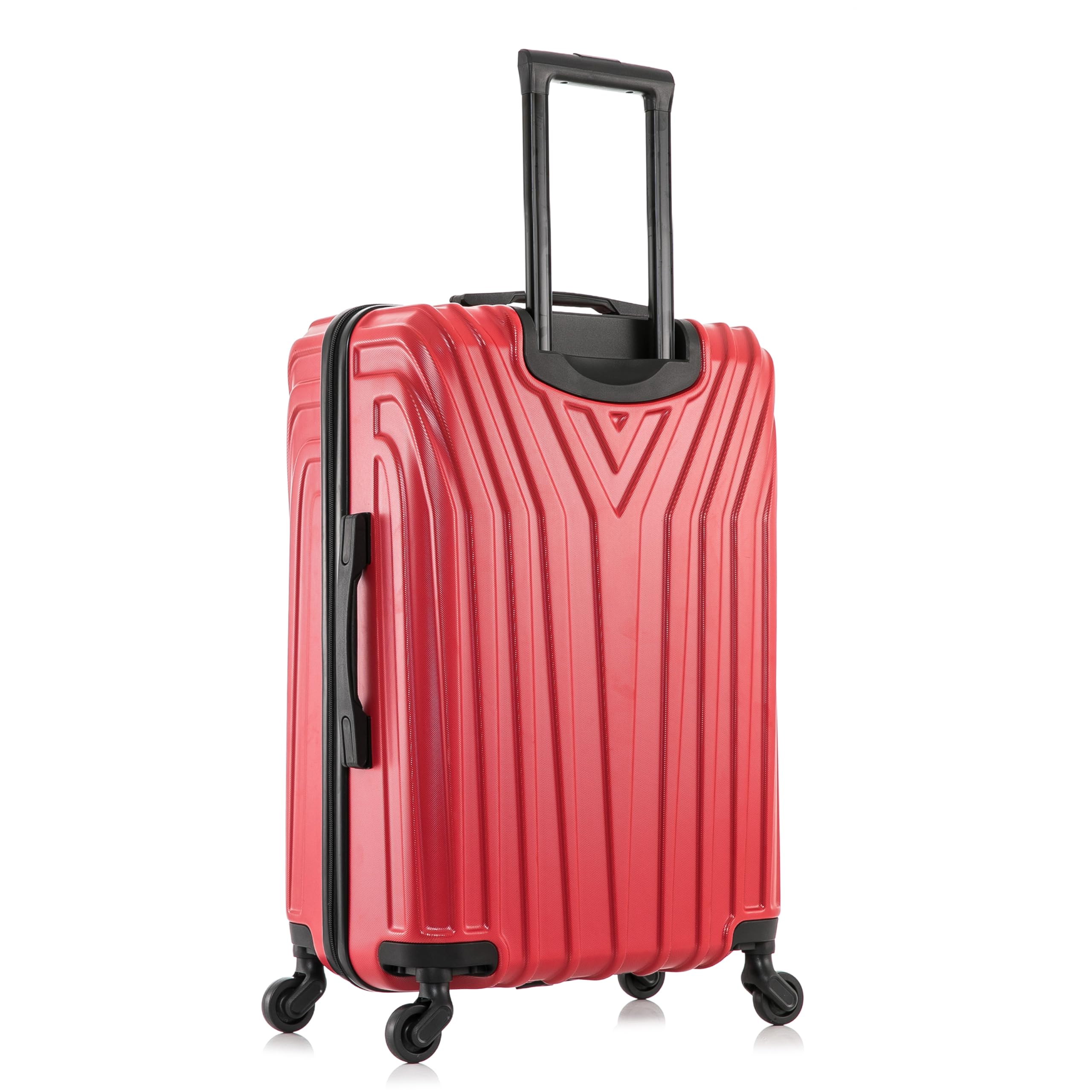 InUSA VASTY 24-Inch Hardside Spinner Luggage - Lightweight Durable Suitcase with Trolley Handle for Air Travel, Medium Checked Bag (Red) - Perfect for Business Trips, Family Vacations & International Travel