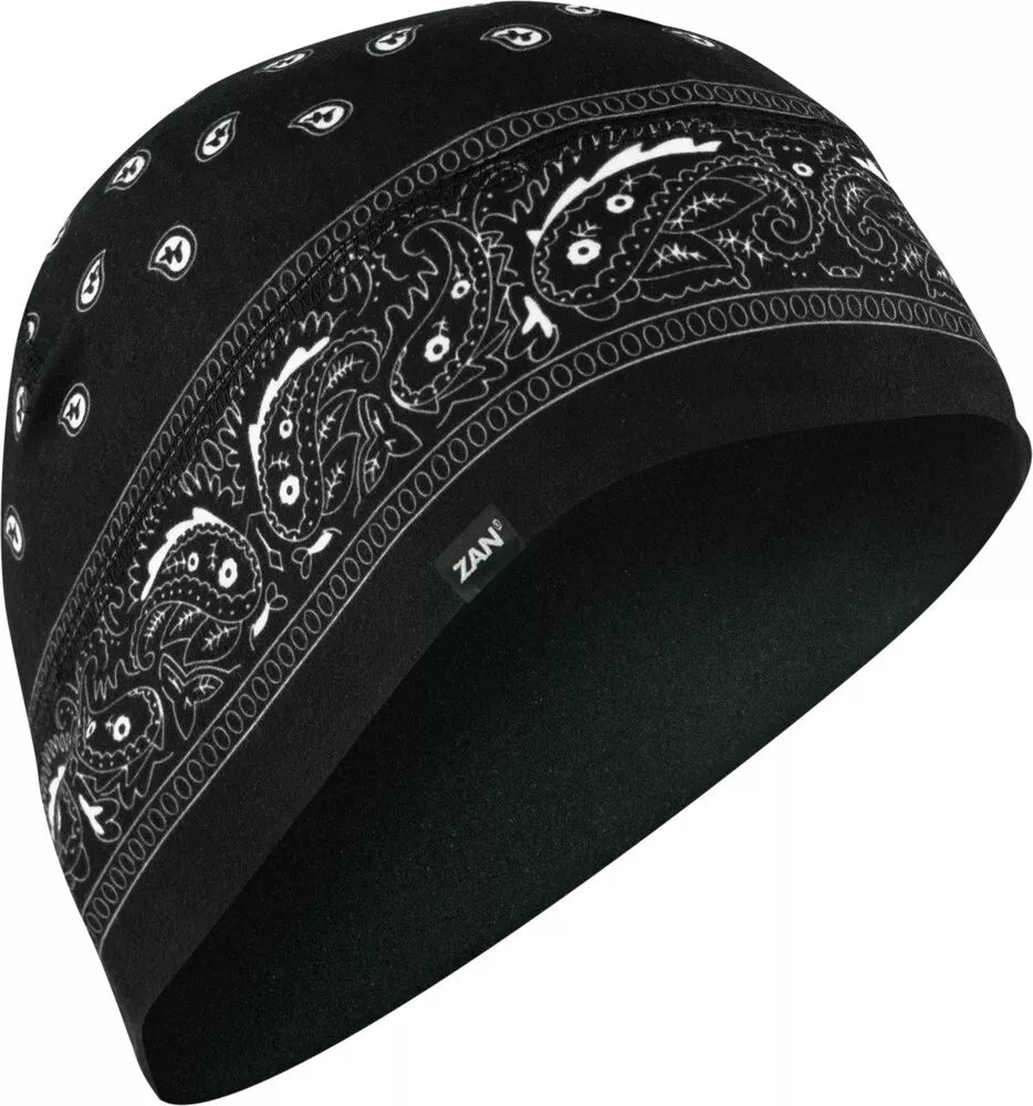 SportFlex Black Paisley Beanie Hat - Soft Stretchable Winter Knit Cap for Men & Women - Perfect for Running, Skiing, and Outdoor Activities