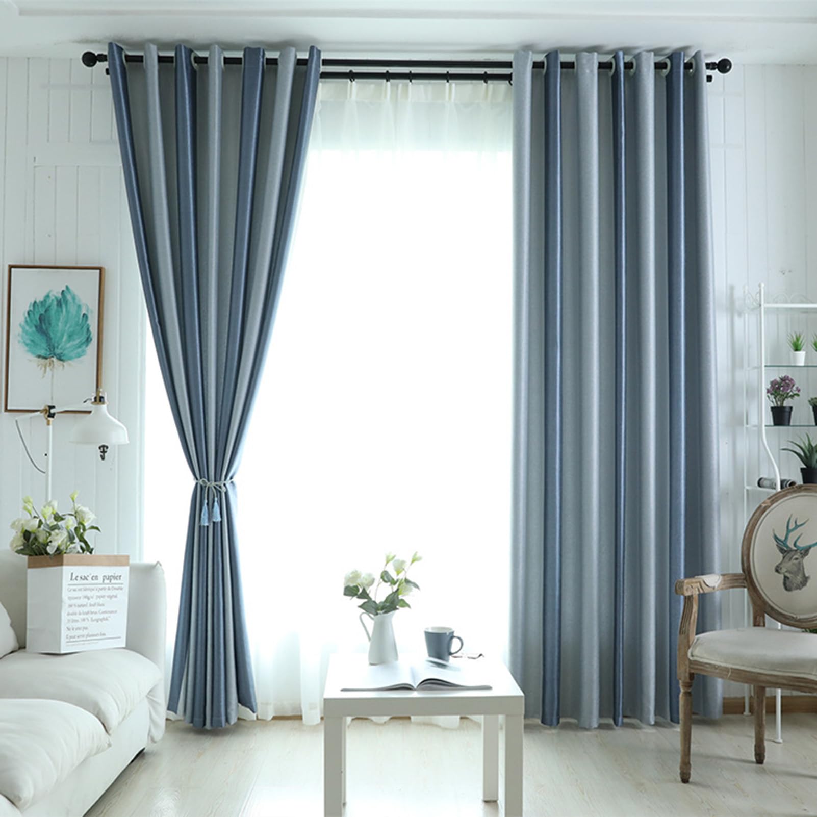 Blackout Curtains 46x83 Inch - Thermal Insulated Room Darkening Drapes with Grommet Top for Noise Reduction | Perfect for Bedroom & Living Room | Set of 2 Panels | Ideal for Home Theater, Nursery & Light Sleepers