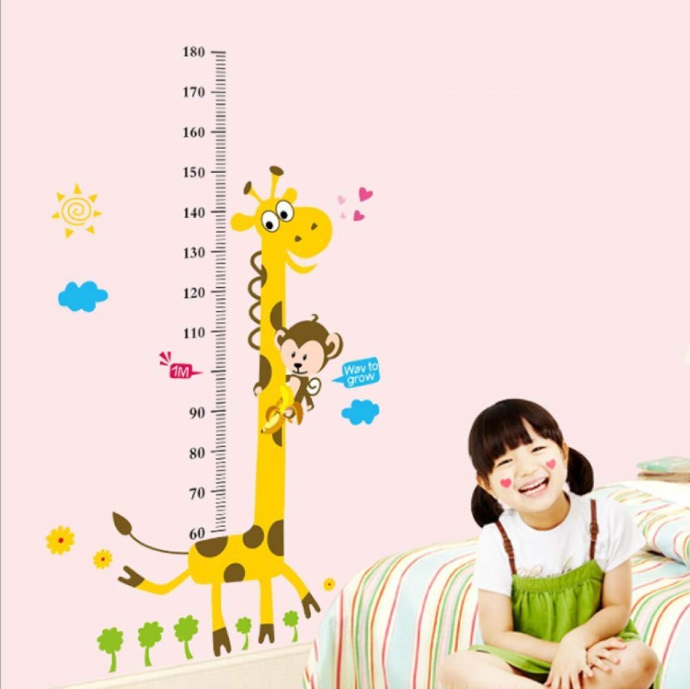 Cartoon Giraffe Wall Stickers - PVC Waterproof Nursery Decor for Kids Room