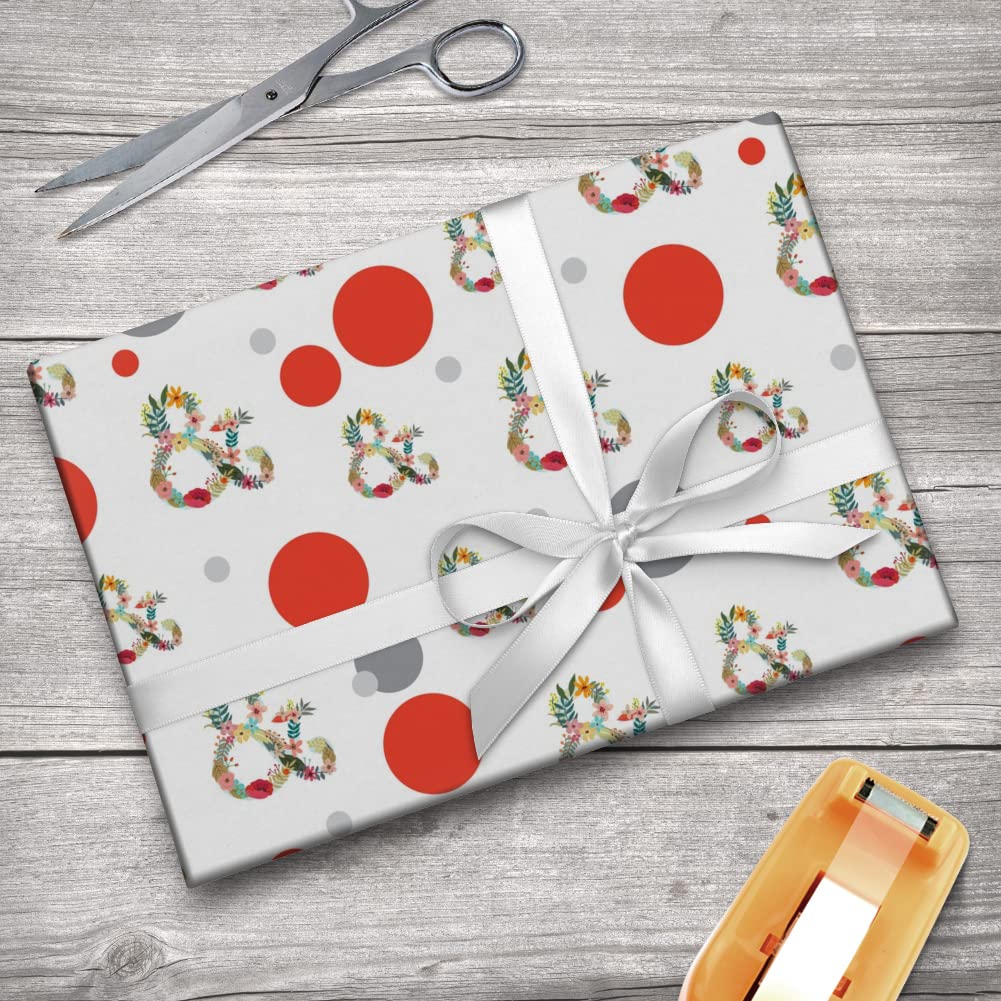 GRAPHICS & MORE Ampersand & Floral Gift Wrap Paper Roll - Premium Wrapping Paper for Birthdays, Weddings & Special Occasions