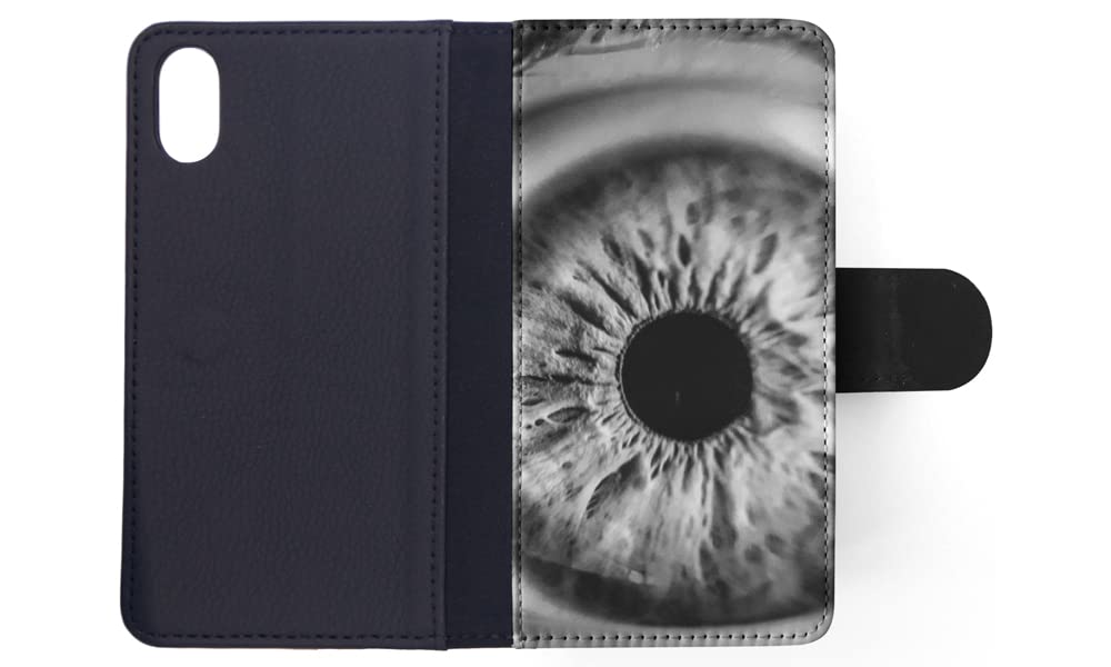 Cool Eyeball Design Flip Wallet Phone Case for Apple iPhone X/Xs - Stylish Protective Cover with Card Slots for Daily Use & Travel