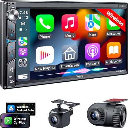 Black Wireless Car Stereo with Dash Cam