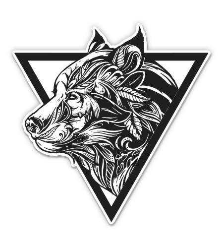 Ornate Wolf Tribal 3-Inch Vinyl Sticker - Waterproof Decal for Cars, Laptops, Water Bottles & Phones - Perfect for Outdoor Gear, Travel Accessories & Personalizing Devices