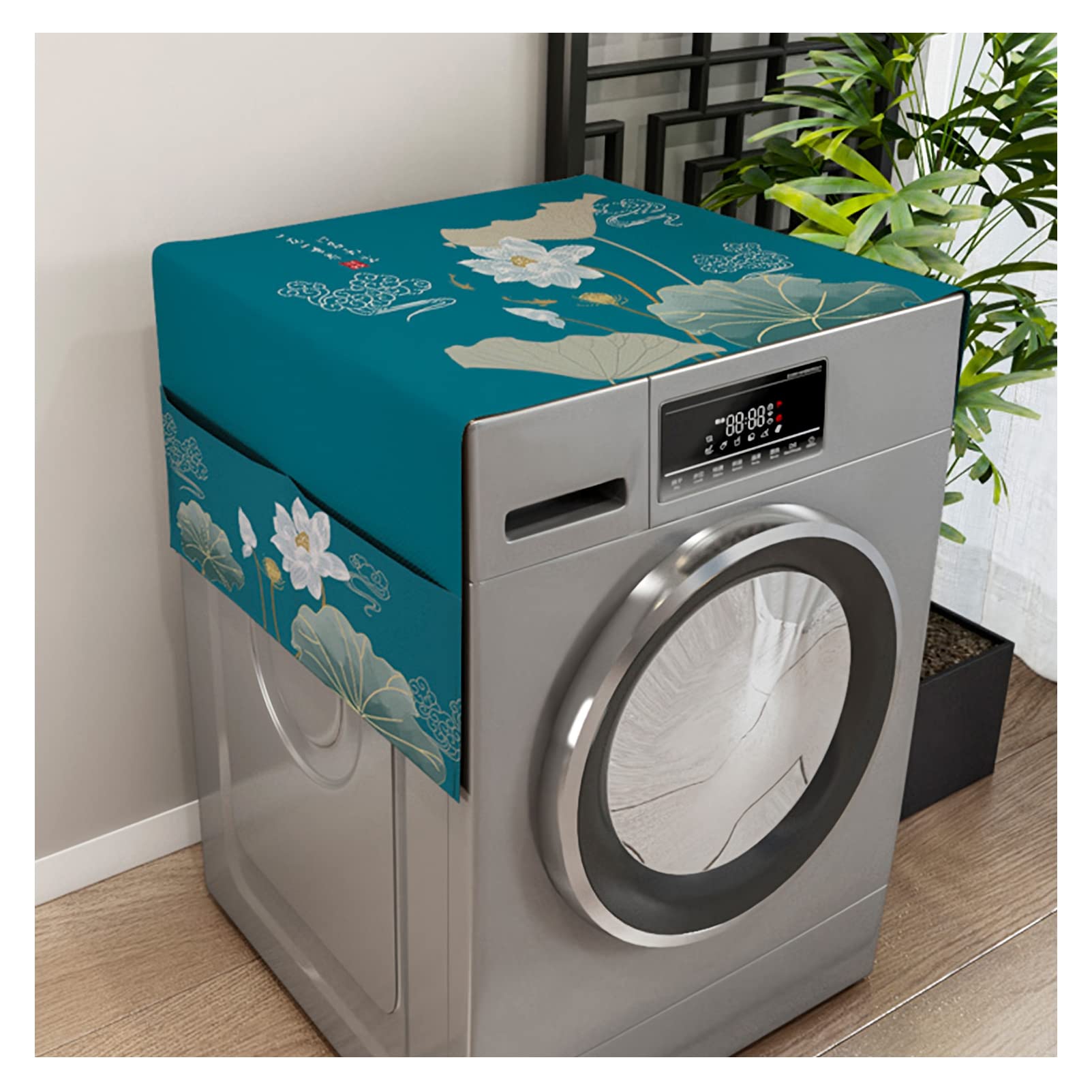 XUNJIE Non-Slip Refrigerator Cover - 55 X 140cm Double Door Dust Protection Cloth for Kitchen Appliances (Microwave, Washing Machine) | Durable & Stylish Home Decor (Color: A 0001) - Perfect for Modern Kitchens & Laundry Rooms