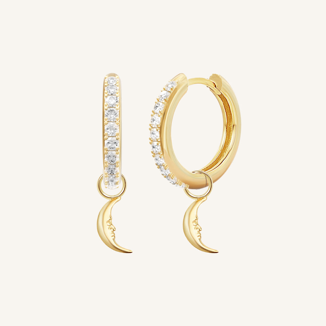 Patience Moon Crystal Hoops - Elegant Sterling Silver Earrings with Moonstone Gemstones | Perfect for Everyday Wear, Date Nights & Special Occasions