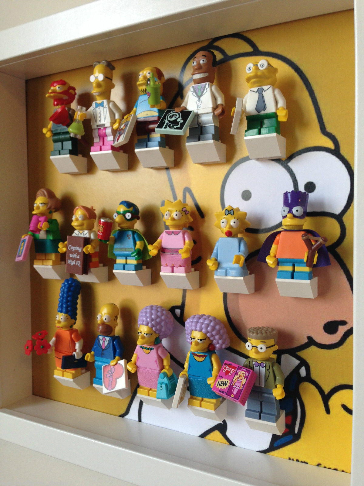 Official Homer Simpson LEGO® Minifigure Display Frame - Perfect for Collectors & LEGO® Enthusiasts | Showcase Your Minifigures at Home or Office