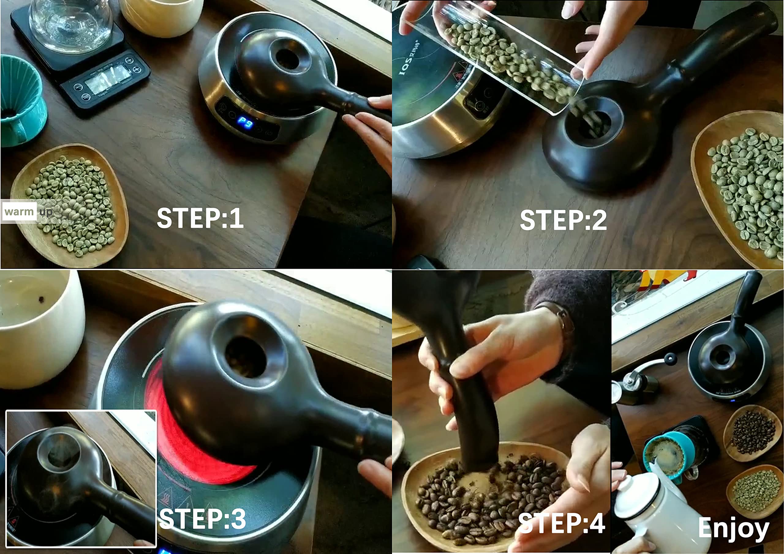 **Premium Ceramic Coffee Roaster Machine for Home Use - Stovetop Coffee Bean Roaster with Extended Handle & Manual Control - Perfect for Fresh Roasting, Gifts & Coffee Enthusiasts**    *(Use Cases: Home brewing, DIY coffee roasting, gourmet coffee lovers, kitchen essentials, barista tools, unique gifts for coffee aficionados.)*