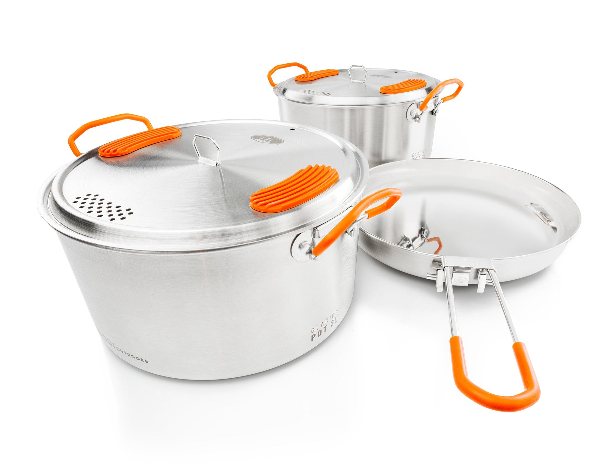 Glacier Stainless Steel Base Camping Cookware Set - Medium Size for Outdoor Adventures, Hiking & Backpacking Trips