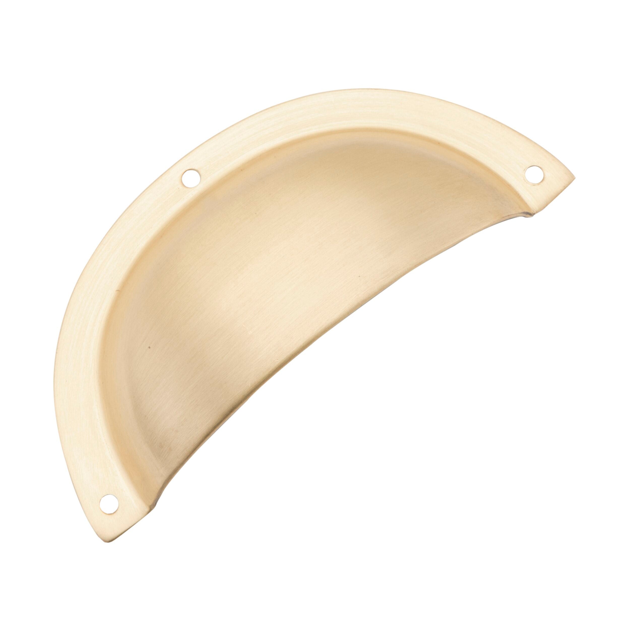 6711 Classic Satin Brass Drawer Pull - 40mm x 97mm (H x L) - Vintage Cabinet Handle for Kitchen, Bathroom & Furniture Hardware - Perfect for Dressers, Wardrobes & Home Renovation Projects
