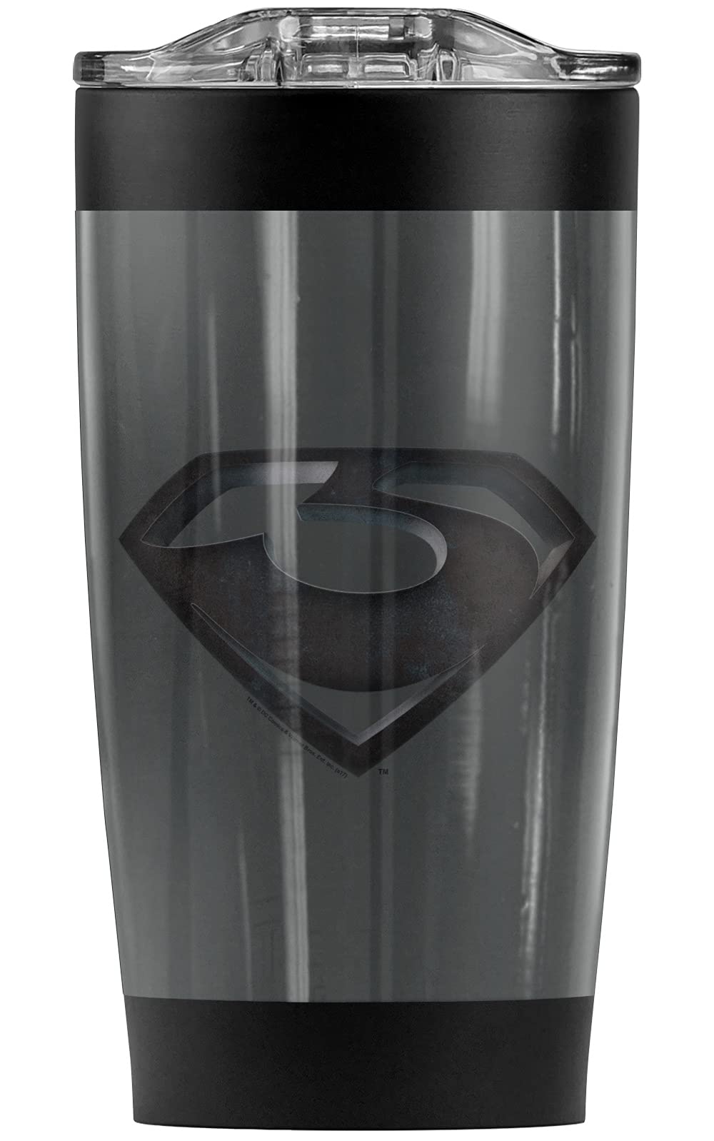Superman Man of Steel Zod Shield Stainless Steel Tumbler 20oz - Vacuum Insulated Double Wall Coffee Travel Mug with Leakproof Sliding Lid - Keeps Hot & Cold Beverages Perfect Temperature - Ideal for Office, Gym, Camping & Commuting
