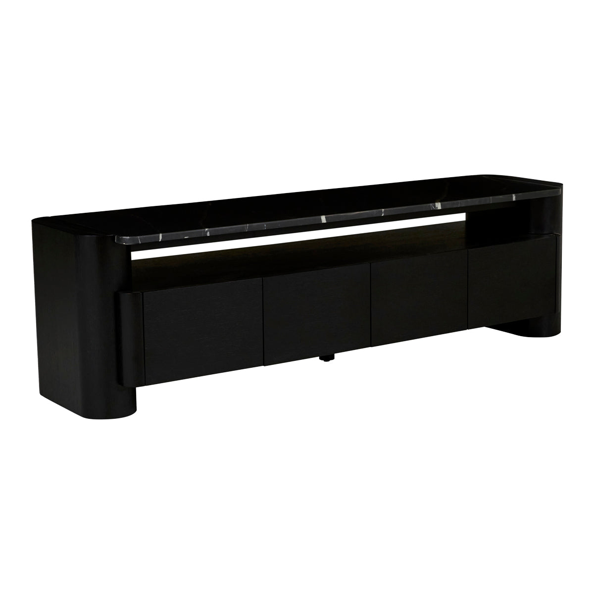 Floyd Marble TV Stand with Storage - Modern Entertainment Center for Living Room, Bedroom & Home Theater - Stylish Media Console with Shelves & Cabinets