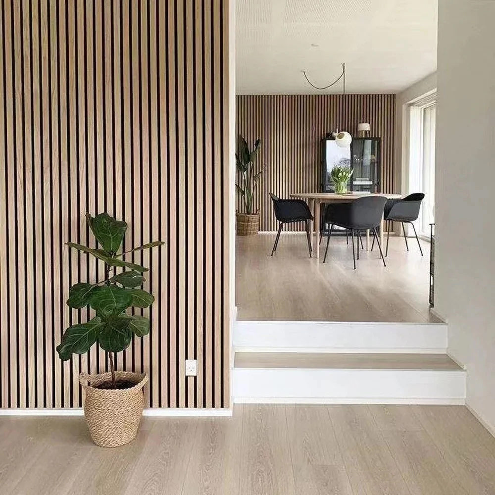 WOODFLEX Flexible Acoustic Wood Slat Wall Panel - Oak Veneer 2700mm x 600mm | Soundproofing & Decorative Wall Treatment for Home Theater, Office, and Studio