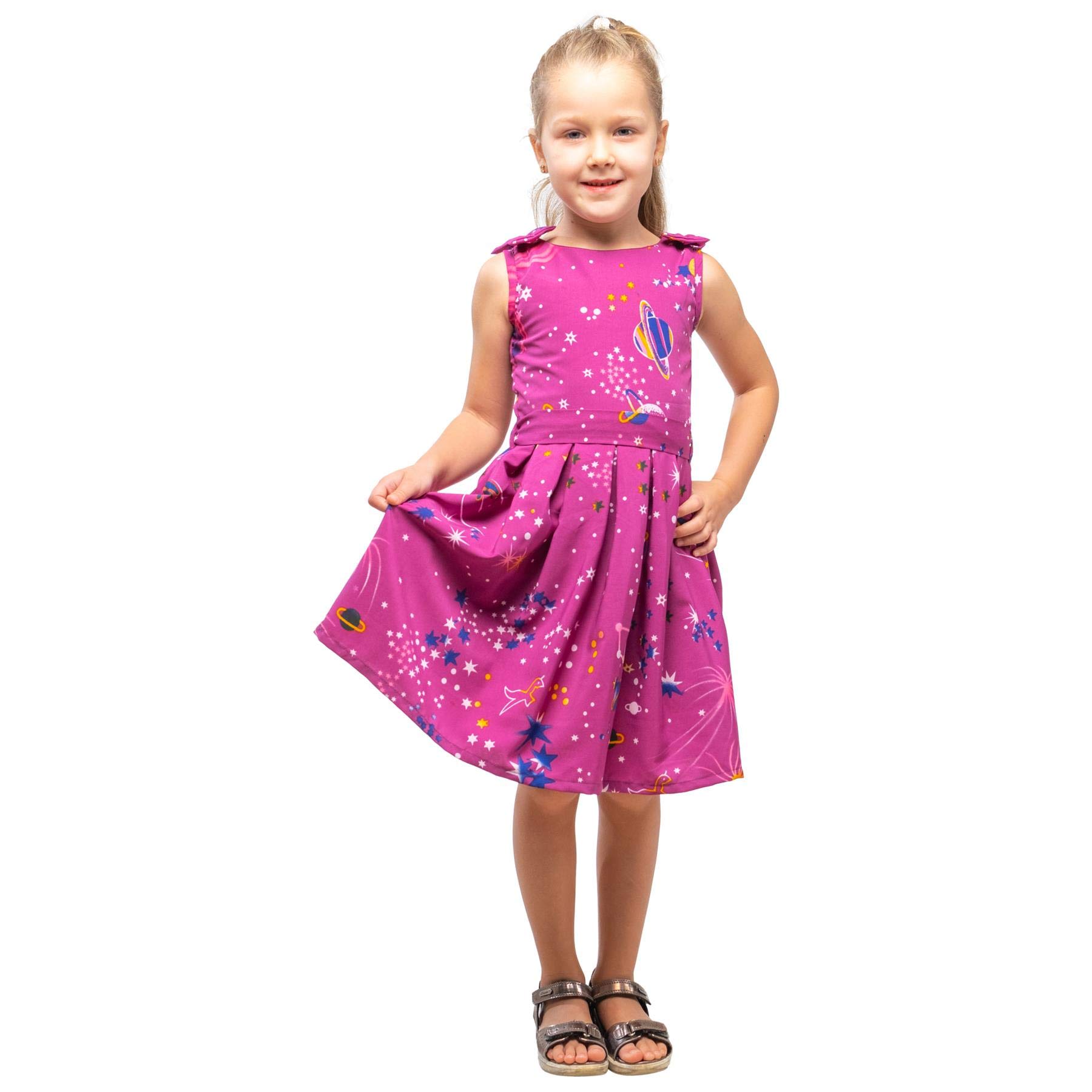 **Miss Lavish London Baby Girls Casual Dress with Shoulder Bow - Sleeveless Summer Party Dress for Kids Ages 3-12 - Perfect for Birthday, Photo Shoots & Outdoor Play**