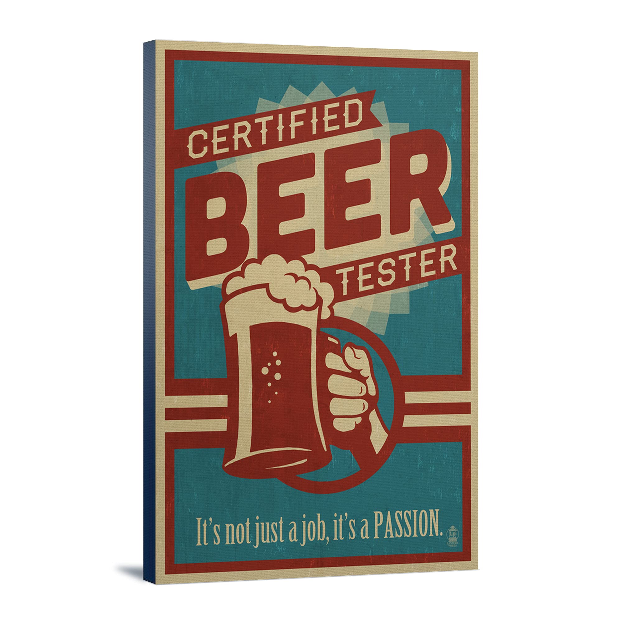 Certified Beer Tester - 24x36 Inch Gallery Wrapped Canvas Wall Art - Perfect for Home Bar, Man Cave & Brewery Decor