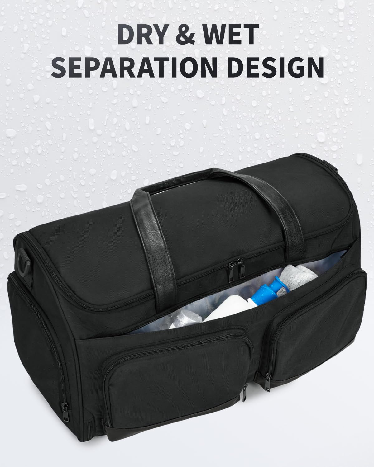 Premium Convertible Garment Bag for Travel - 2-in-1 Hanging Suitcase & Duffle with Wet Pocket & Toiletry Bag | Carry-On Luggage for Business Trips, Weddings & Weekend Getaways (Black) - Perfect for Men & Women