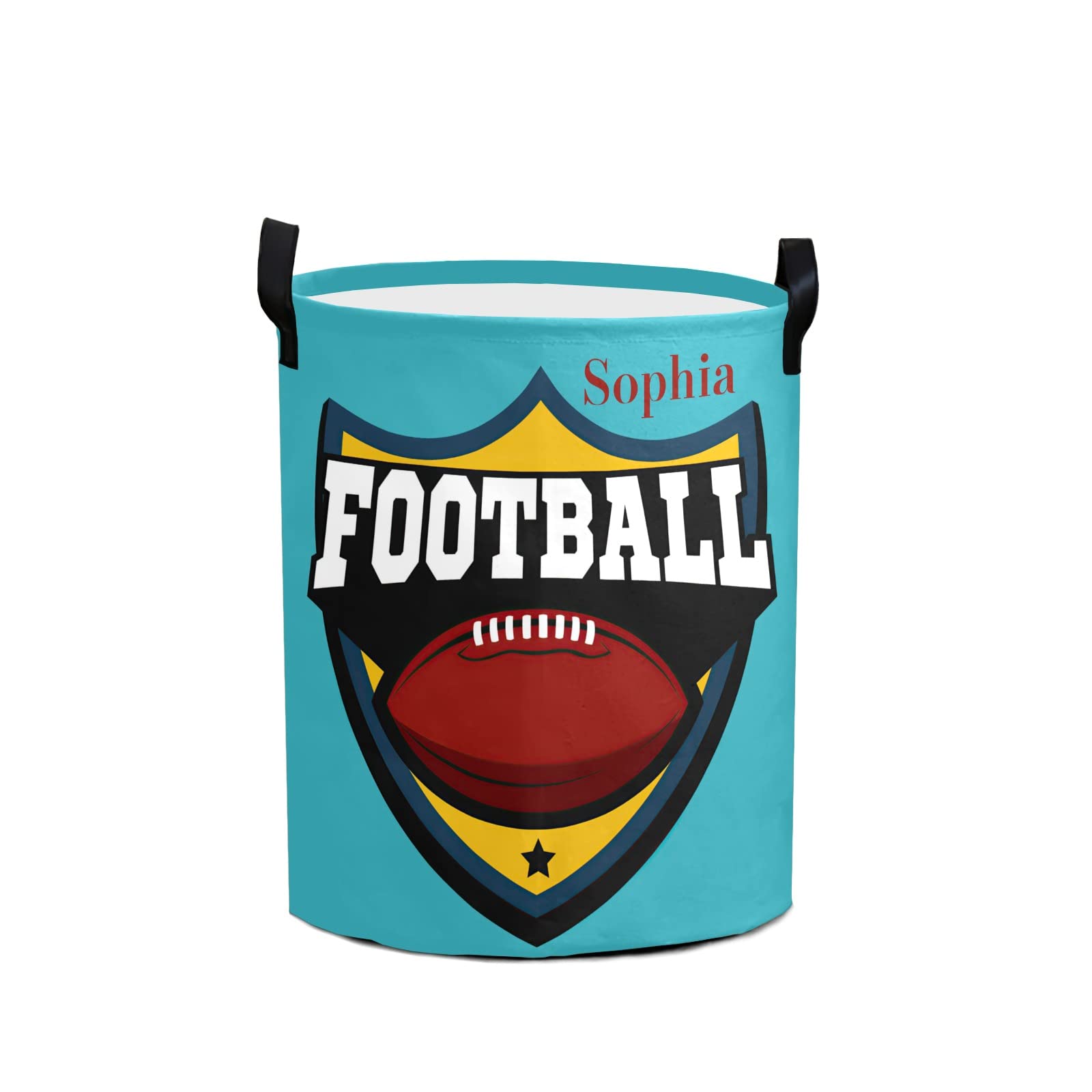 Personalized Football Laundry Hamper with Name – Large Collapsible Storage Basket for Sports Gear, Clothes & Home Decor – Perfect for Bathroom, Bedroom & Gift Giving